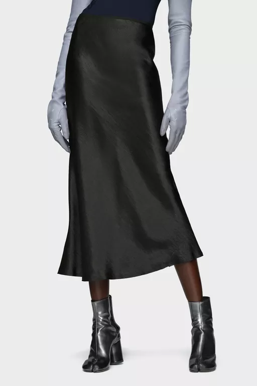 Satin midi skirt - Skirts