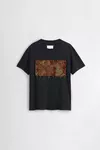 Black - Tapestry Patch Cotton T-Shirt