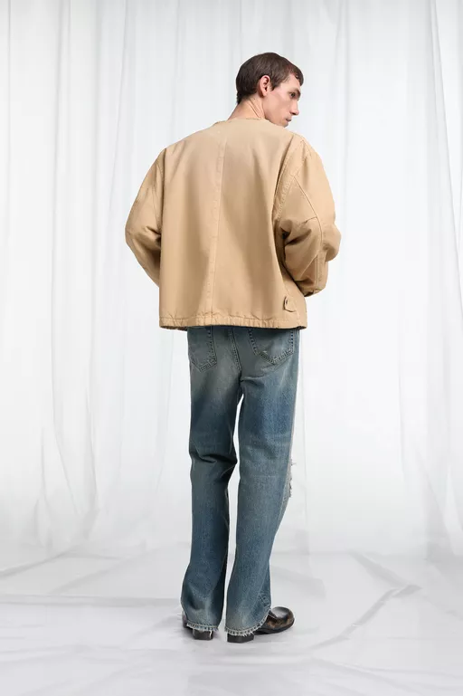 V-Neck Cotton Jacket - Jackets
