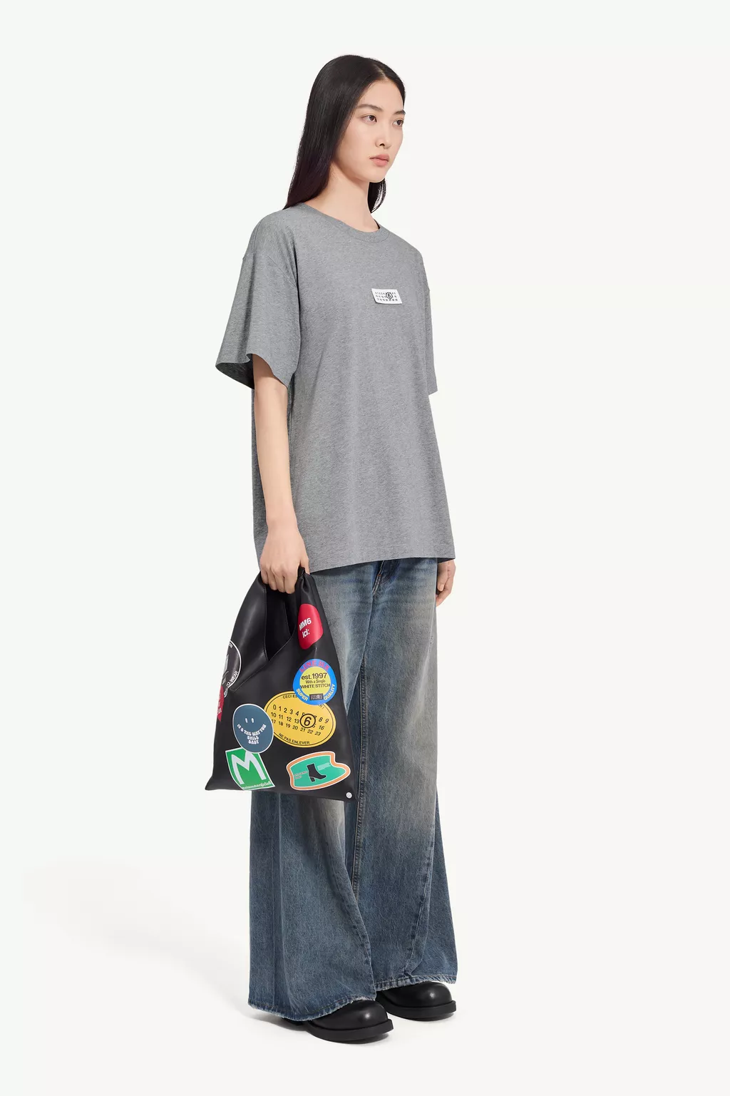 ラベル コットン ジャージTシャツ