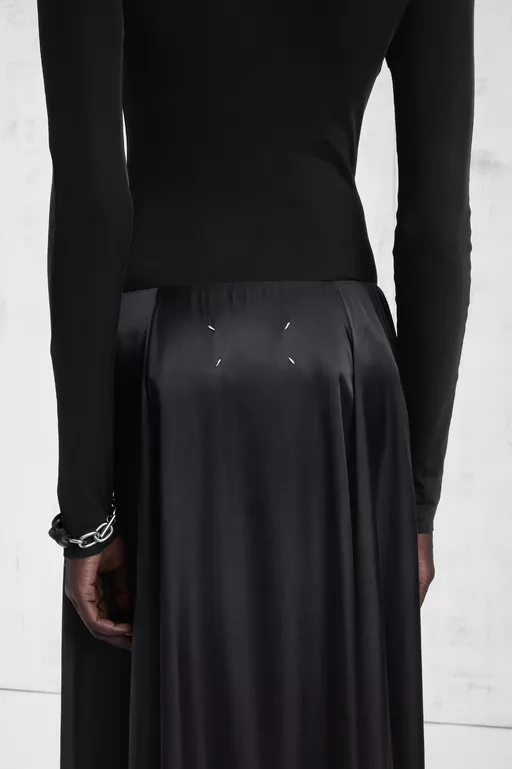 Elongated Satin Maxi Skirt - Long skirts