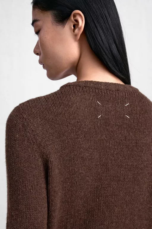 Velvet-Panel Wool Sweater - Knitwear