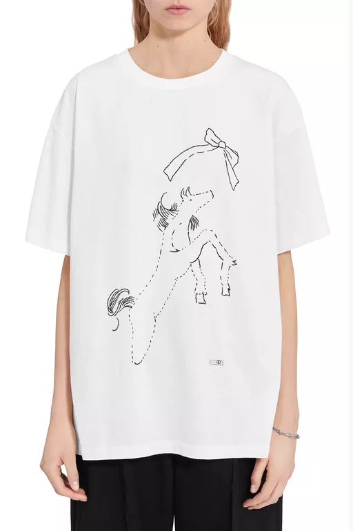 ホースプリント コットンTシャツ - Tシャツ