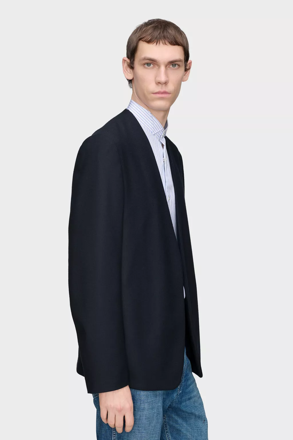 Navy Blue Minimal Blazer | Maison Margiela Official