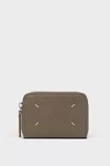 Taupe - Four Stitches Zip Coin Holder