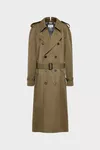 Military Green - Folded Collar Cotton Trench Coat