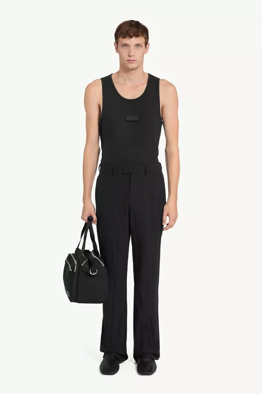 Pantaloni in misto lana increspati