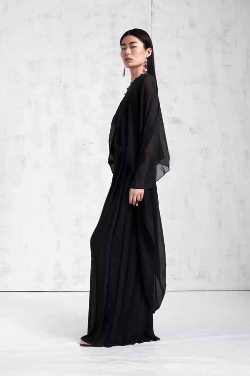 Pleated Kaftan Maxi Dress - Maxi Dress
