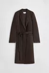 Tapenade - Belted Herringbone Wool Coat