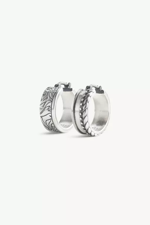 Asymetrical Buckle Motif Earrings - Candle