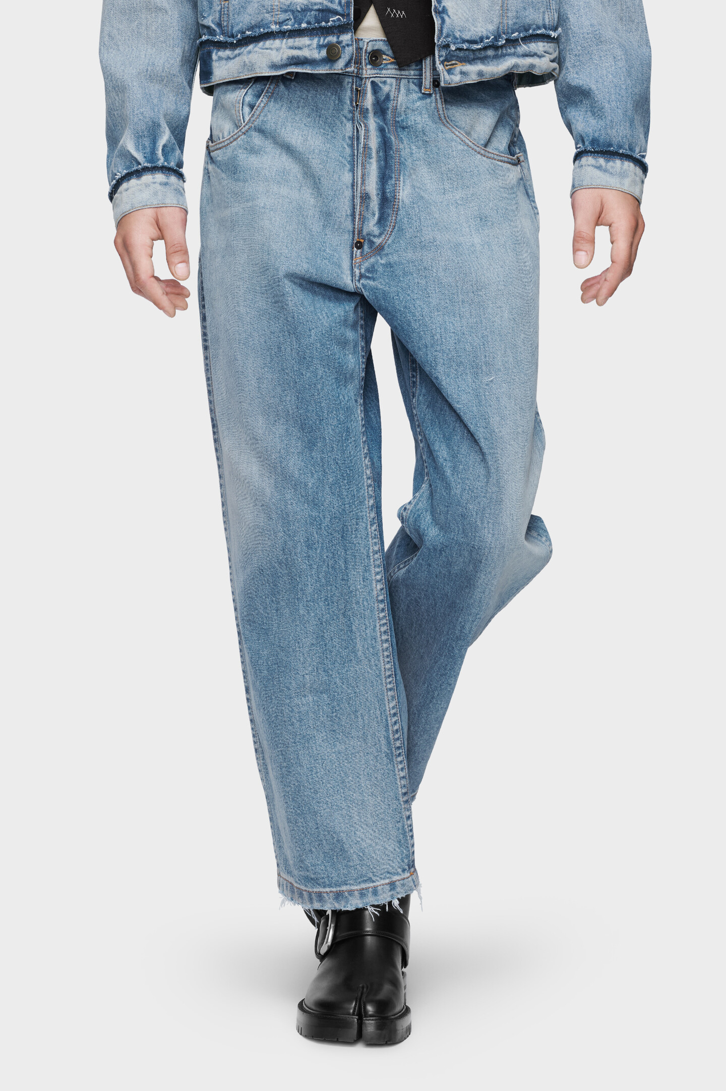 CROPPED DENIM TROUSERS CROPPED DENIM TROUSERS