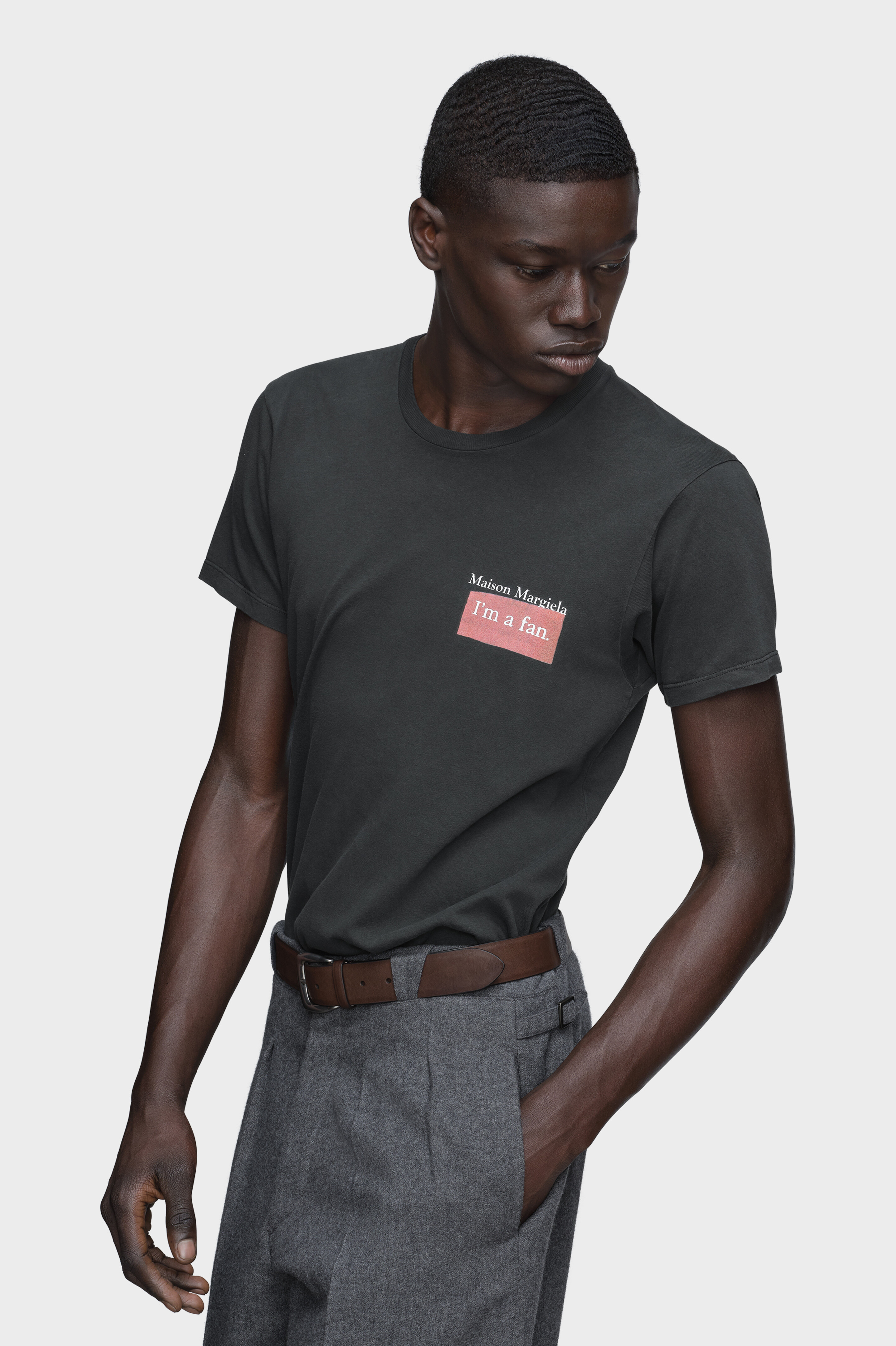 Men's Gray Cotton Crystal Hotel T-Shirt | Maison Margiela Men's Gray Cotton Crystal Hotel T-Shirt | Maison Margiela