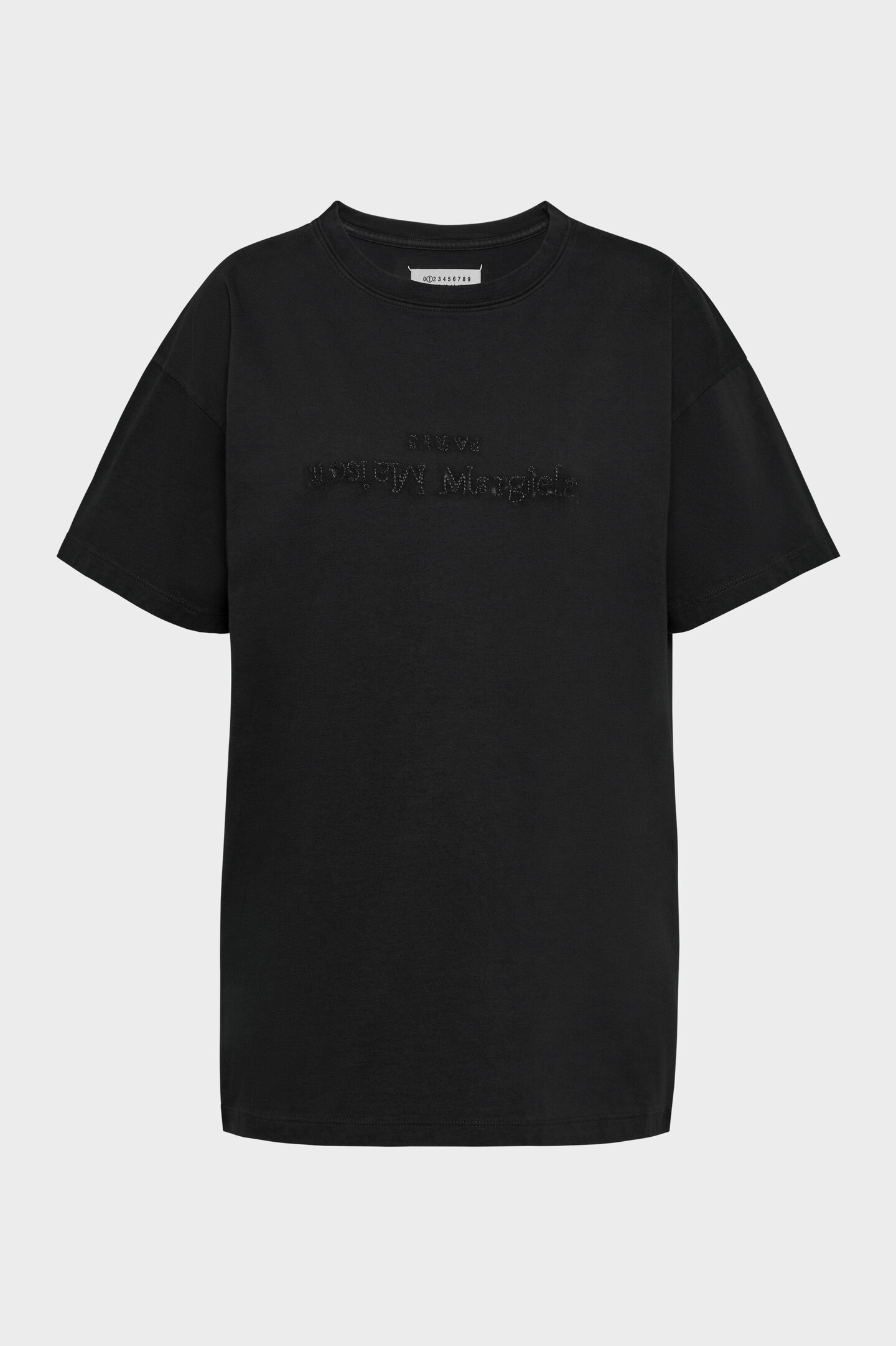 MAISON MARGIELA ネイビー ロゴ刺繍 Tシャツ Maison Margiela Logo Embroidery T-shirt | italist