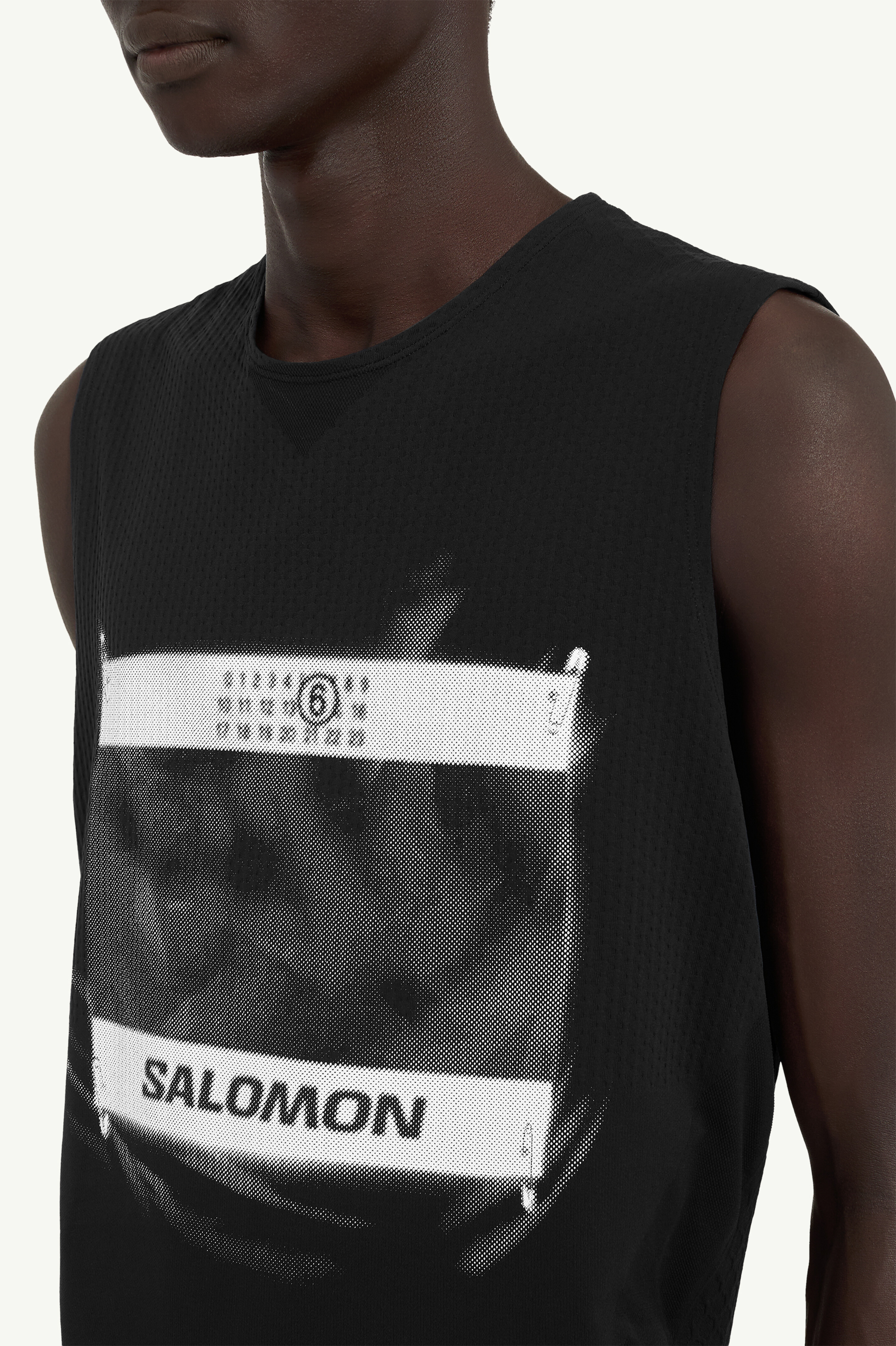 Black Nylon Seamless Crewneck Top | Maison Margiela