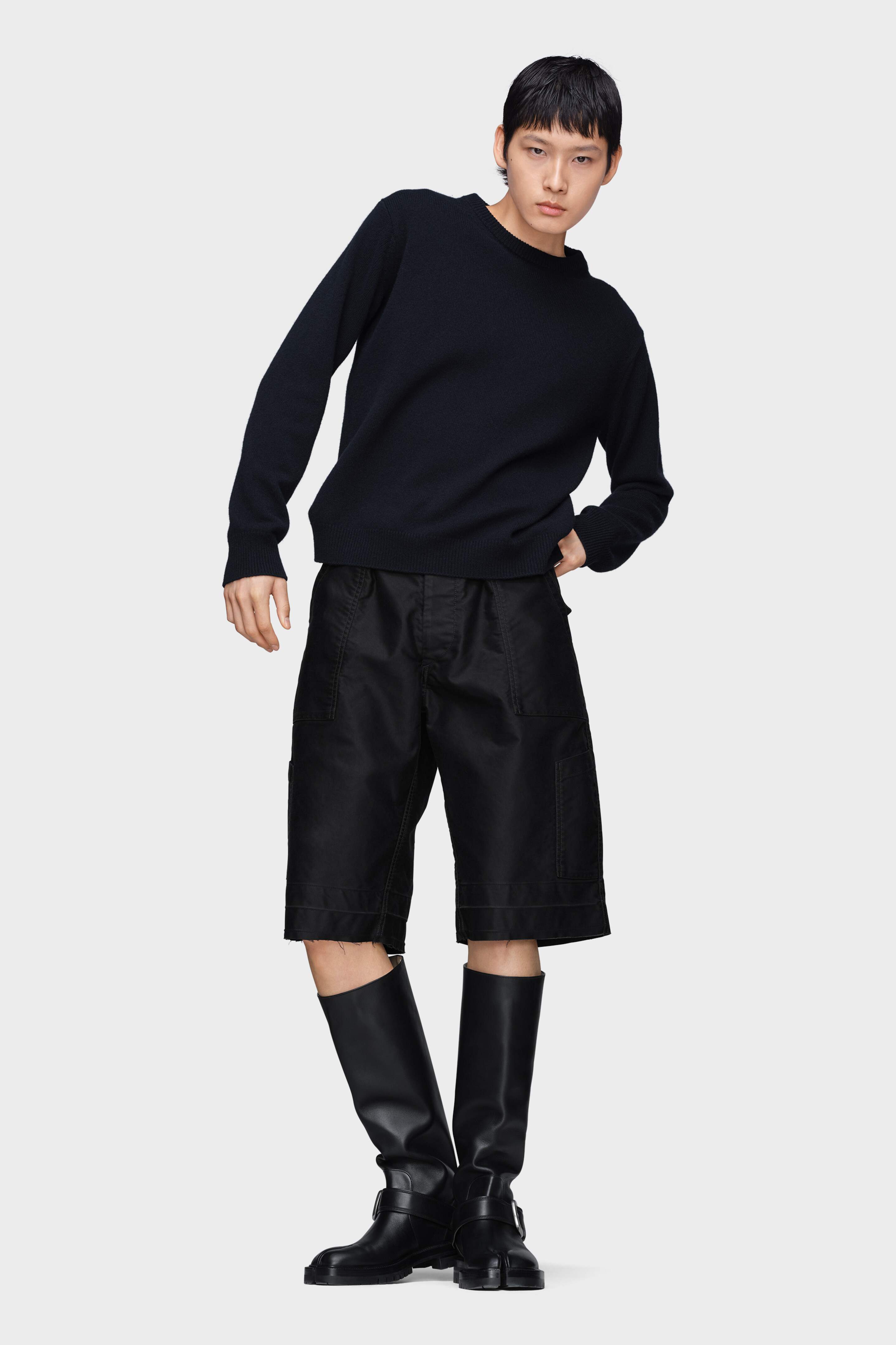 Men's Blue Cashmere Zip-Up Sweater | Maison Margiela