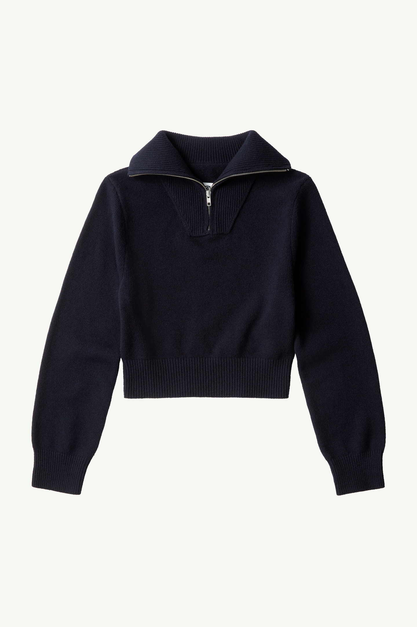 Blue Half-zip cropped knit top | MM6 Official