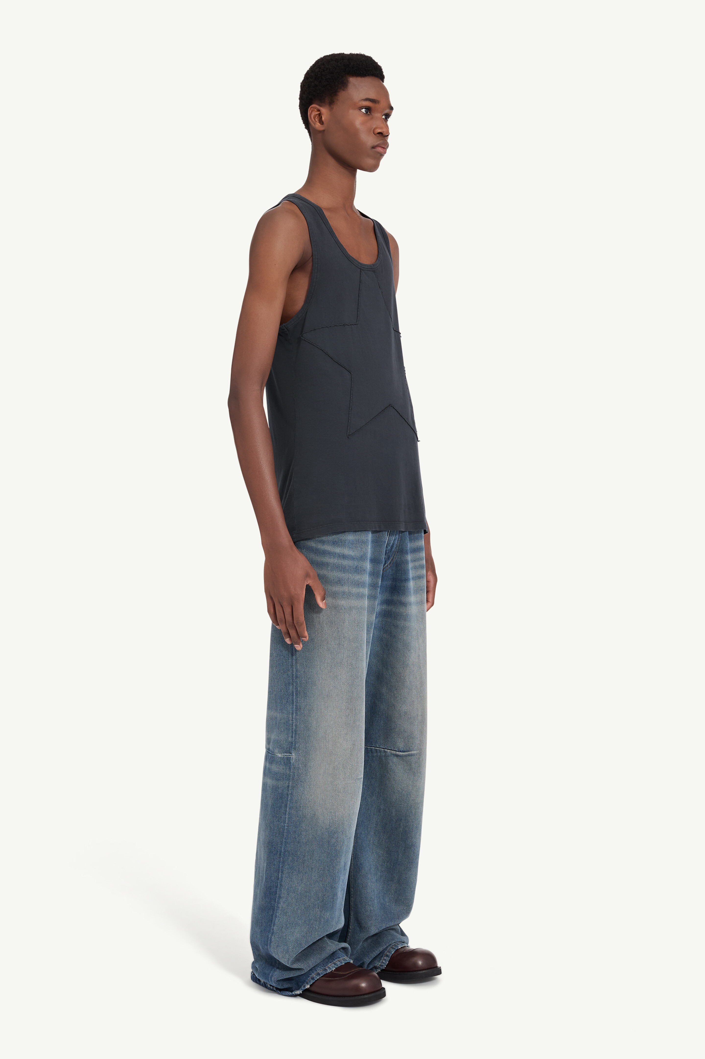 MM6 メゾンマルジェラノースリーブ Men's Cotton Sleeveless Tank Top | MM6