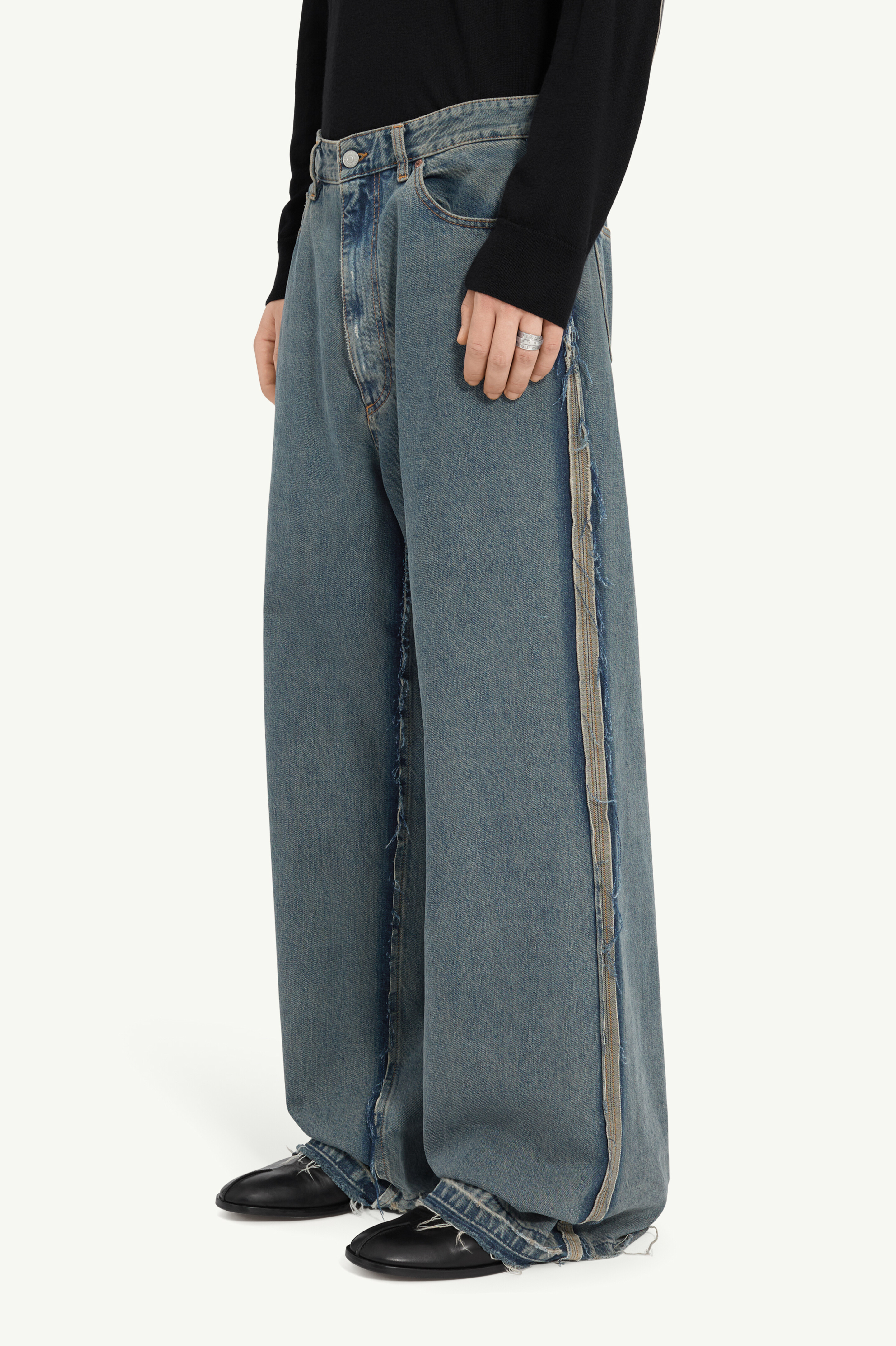 Men's Cotton Wide-Leg Jeans | MM6
