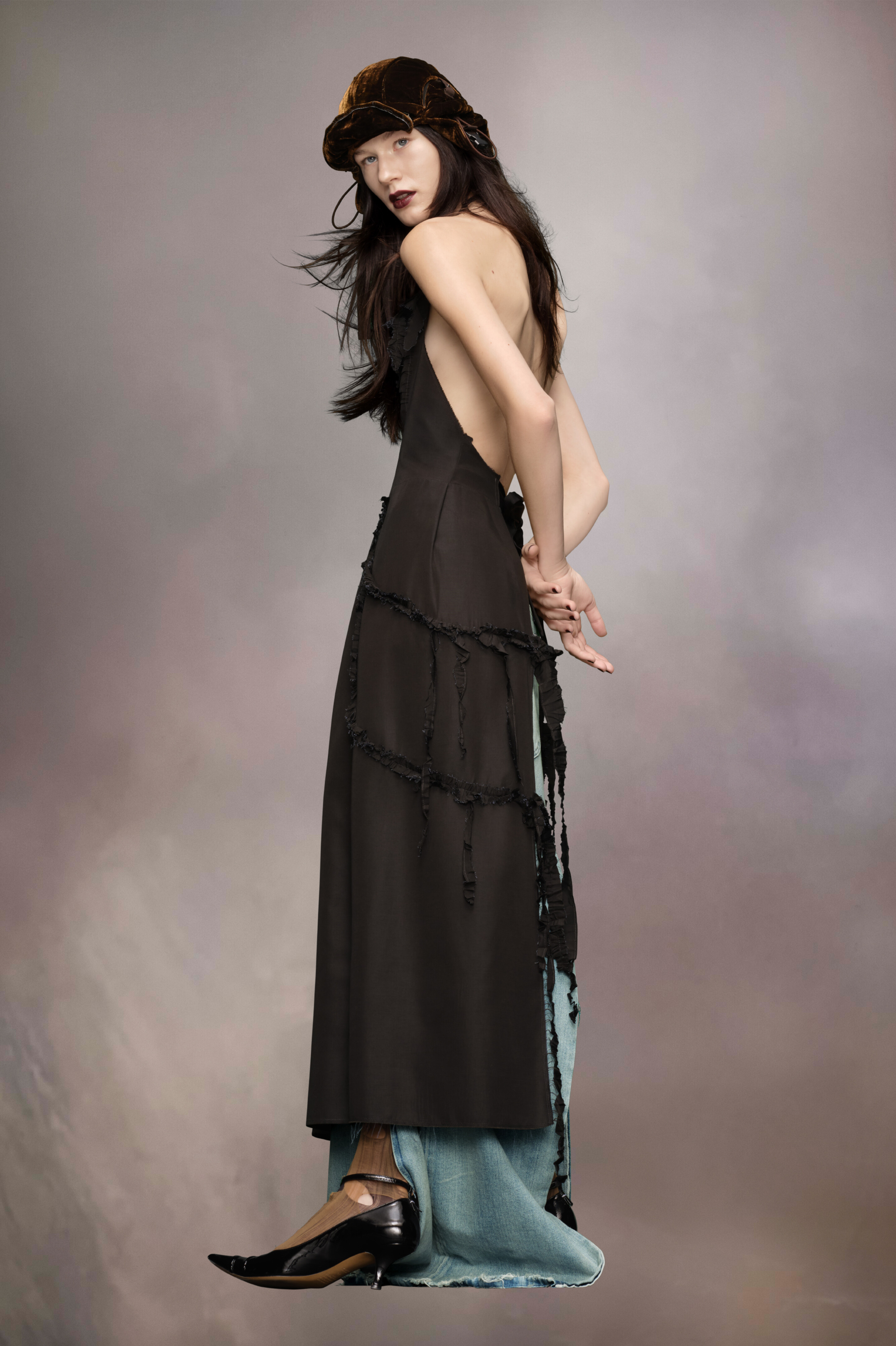 Black Silk Ruffled Apron | Maison Margiela