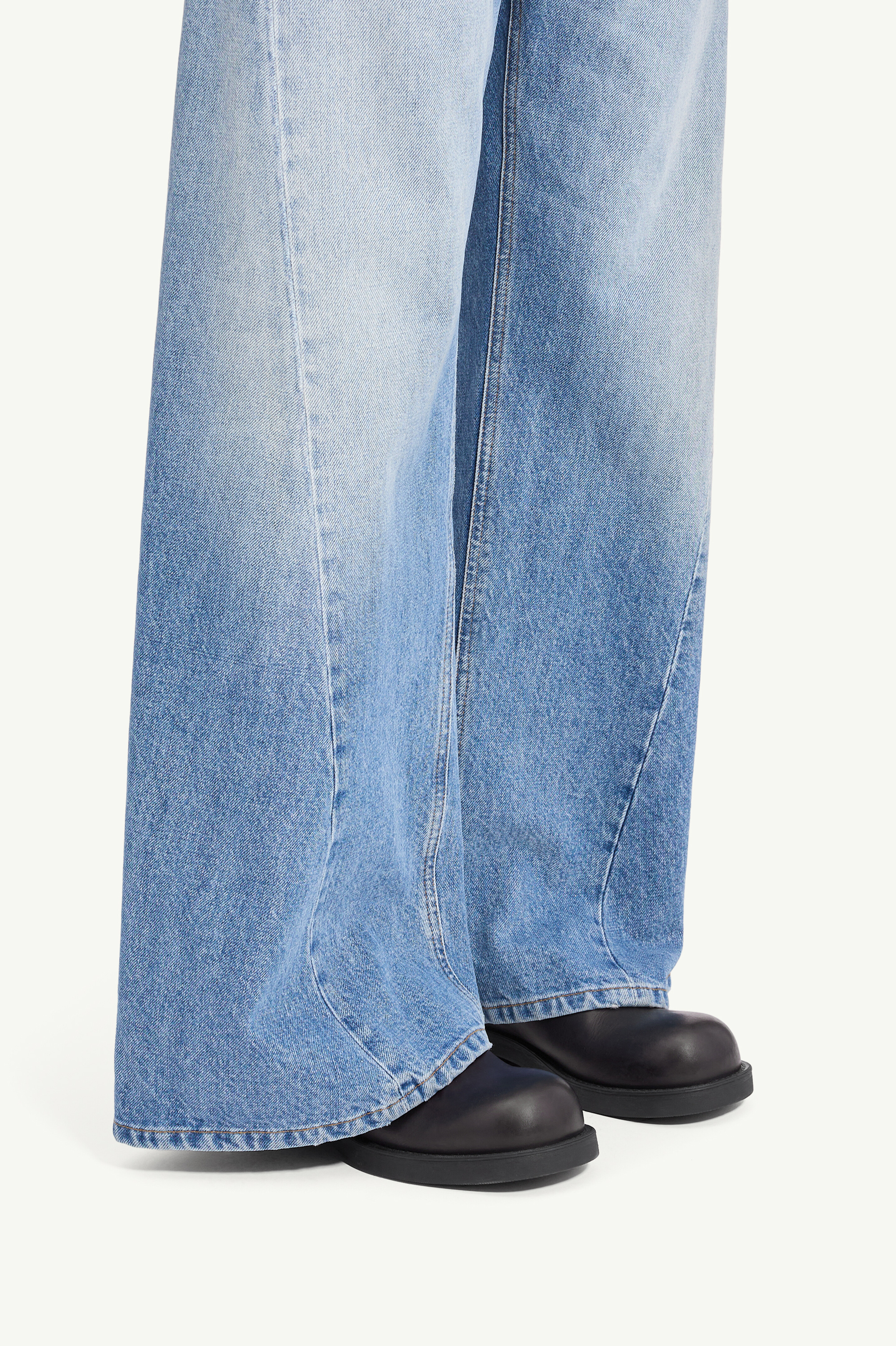 Black Round-toe leather Biker mules | MM6 Official