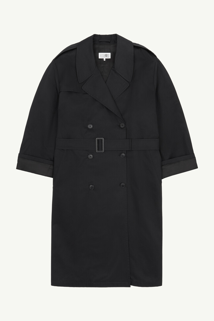 Black Cotton trench coat | MM6 Official