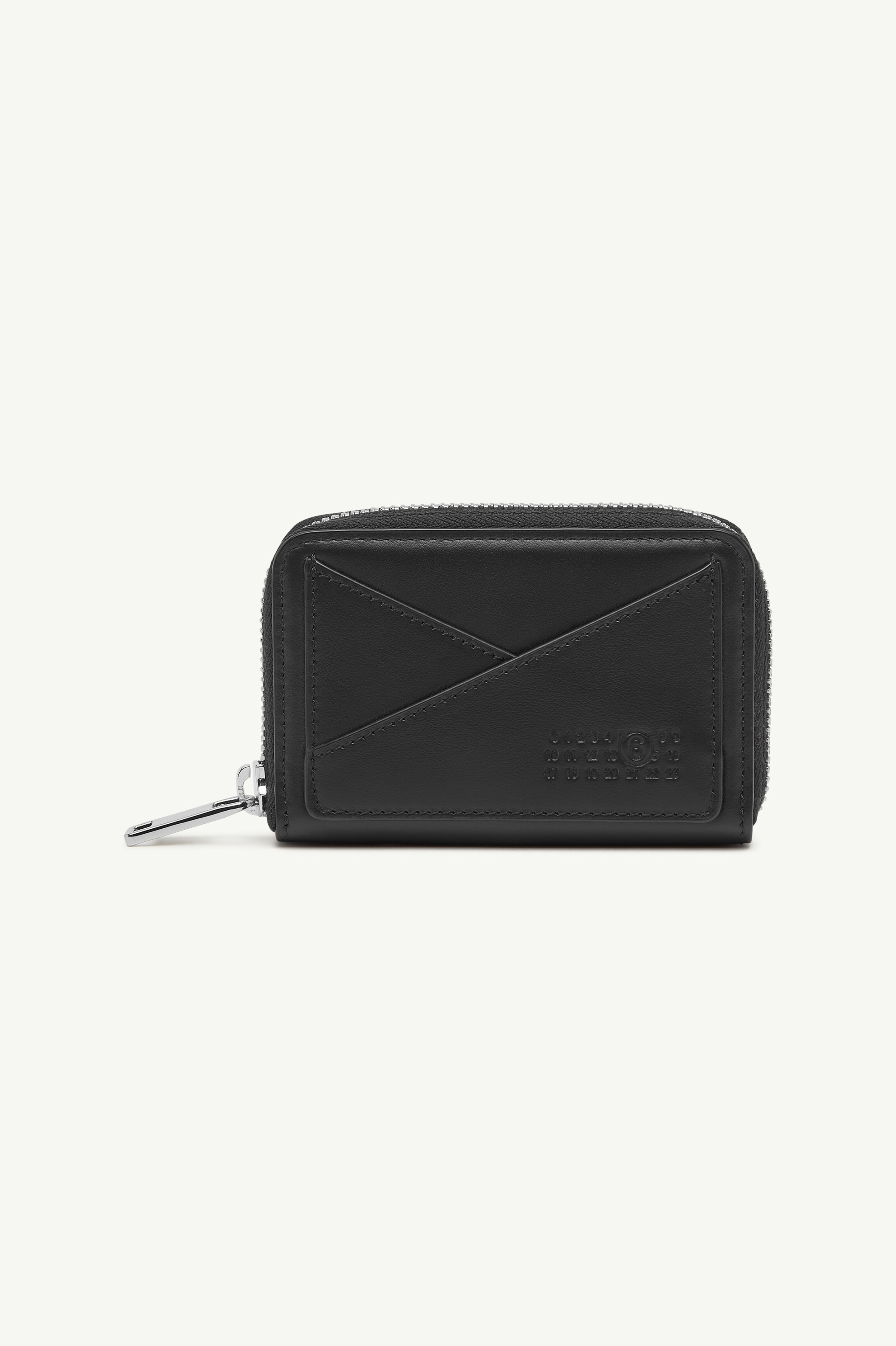 Black Japanese 6 Zip-Around wallet | MM6 Official