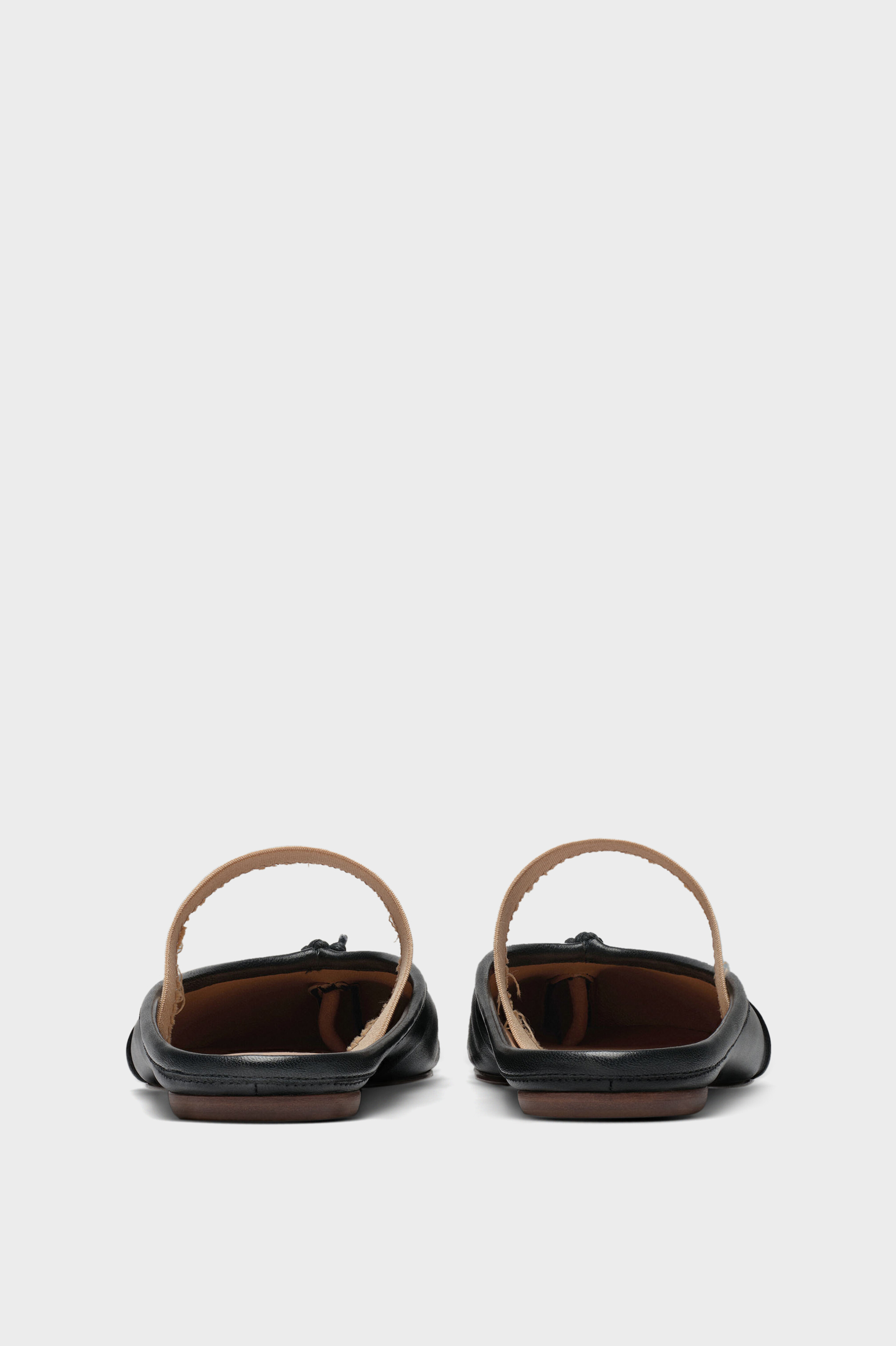 靴 Maison Margiela TABI MULE Black Leather Tabi Ballerina Mule| Maison Margiela