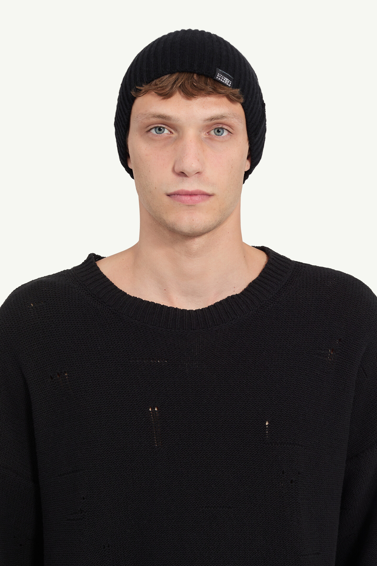 リブ ウール ビーニー