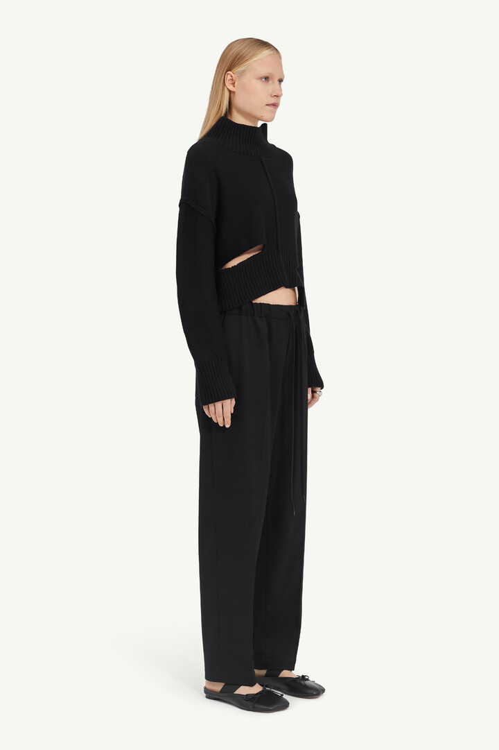 Black Wool Drawstring Trousers Regular Fit | Maison Margiela