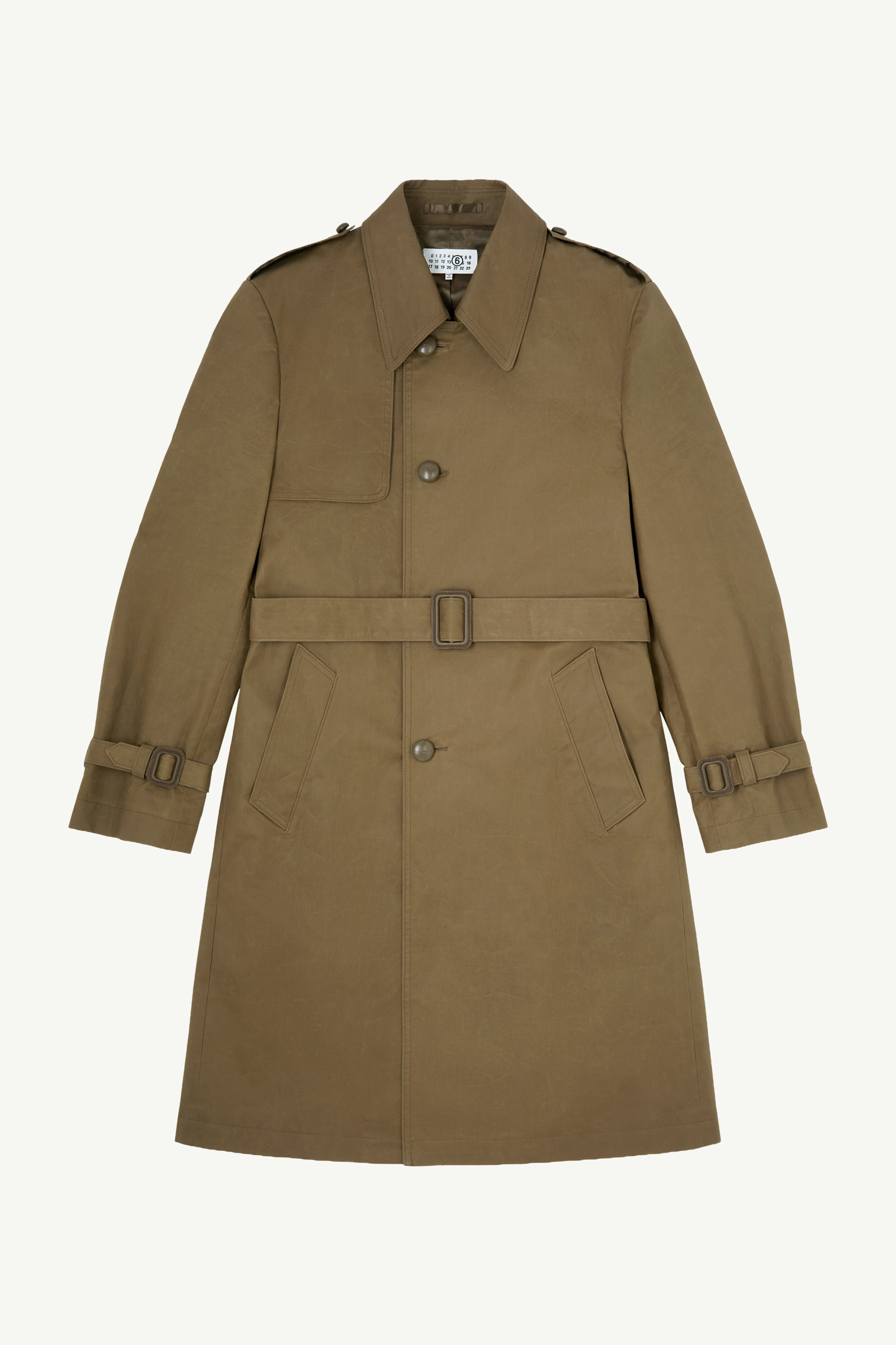 Yellow Coated cotton trench coat | MM6 Official