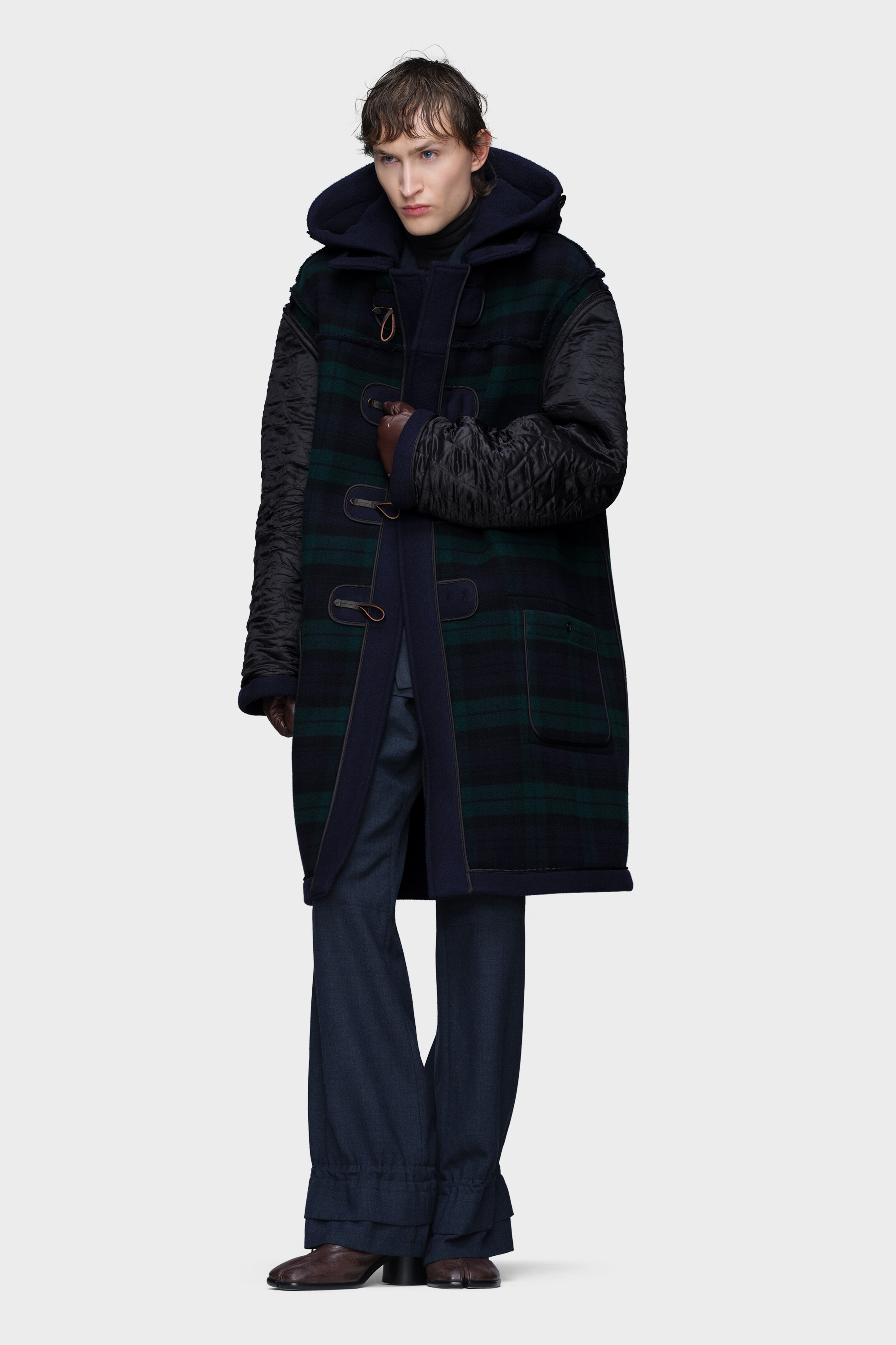 Men's Blue Wool Reversible Wool Coat | Maison Margiela