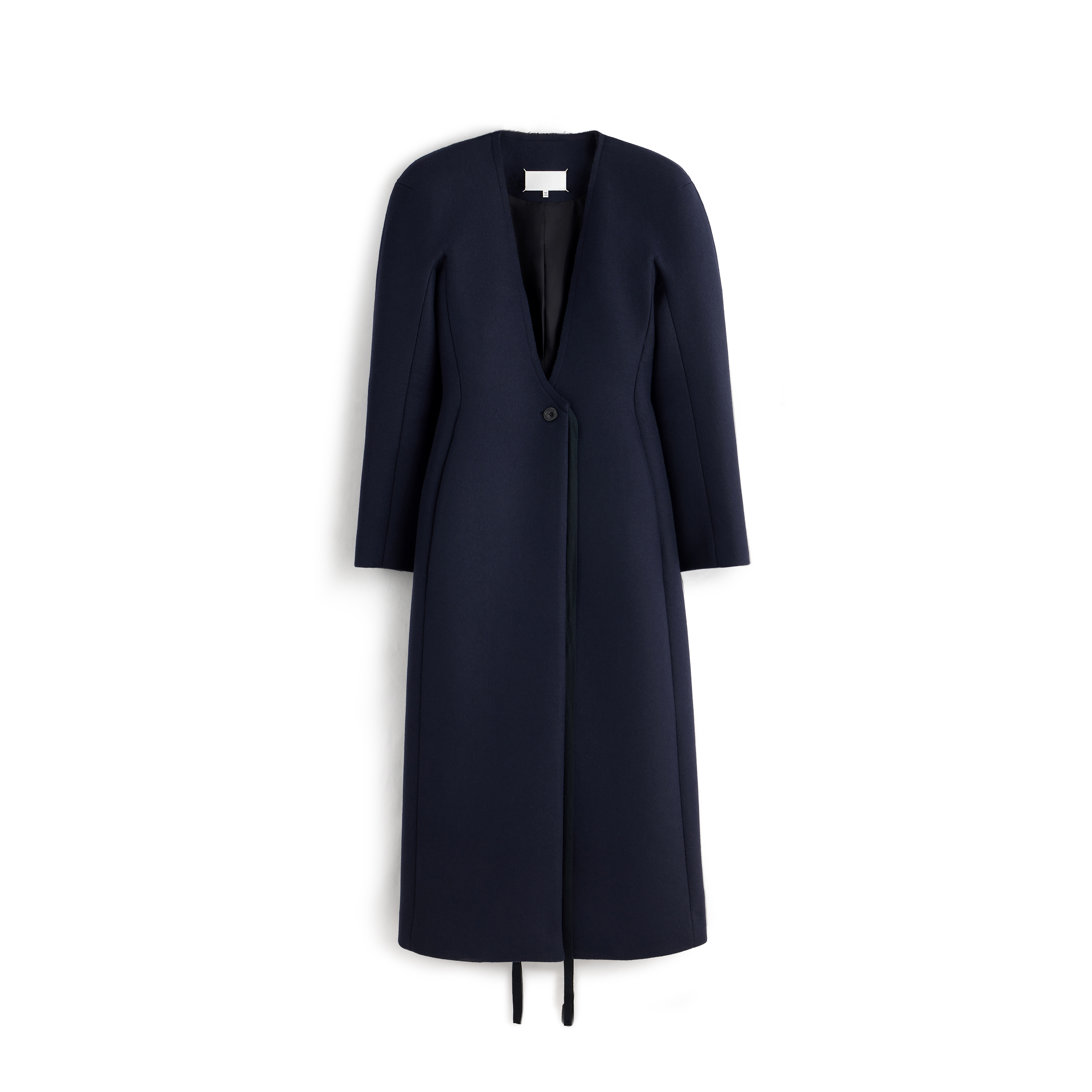 Maison Margiela/コート/44/ウール/ネイビー Navy Blue Collarless Virgin Wool Coat | Maison Margiela Official