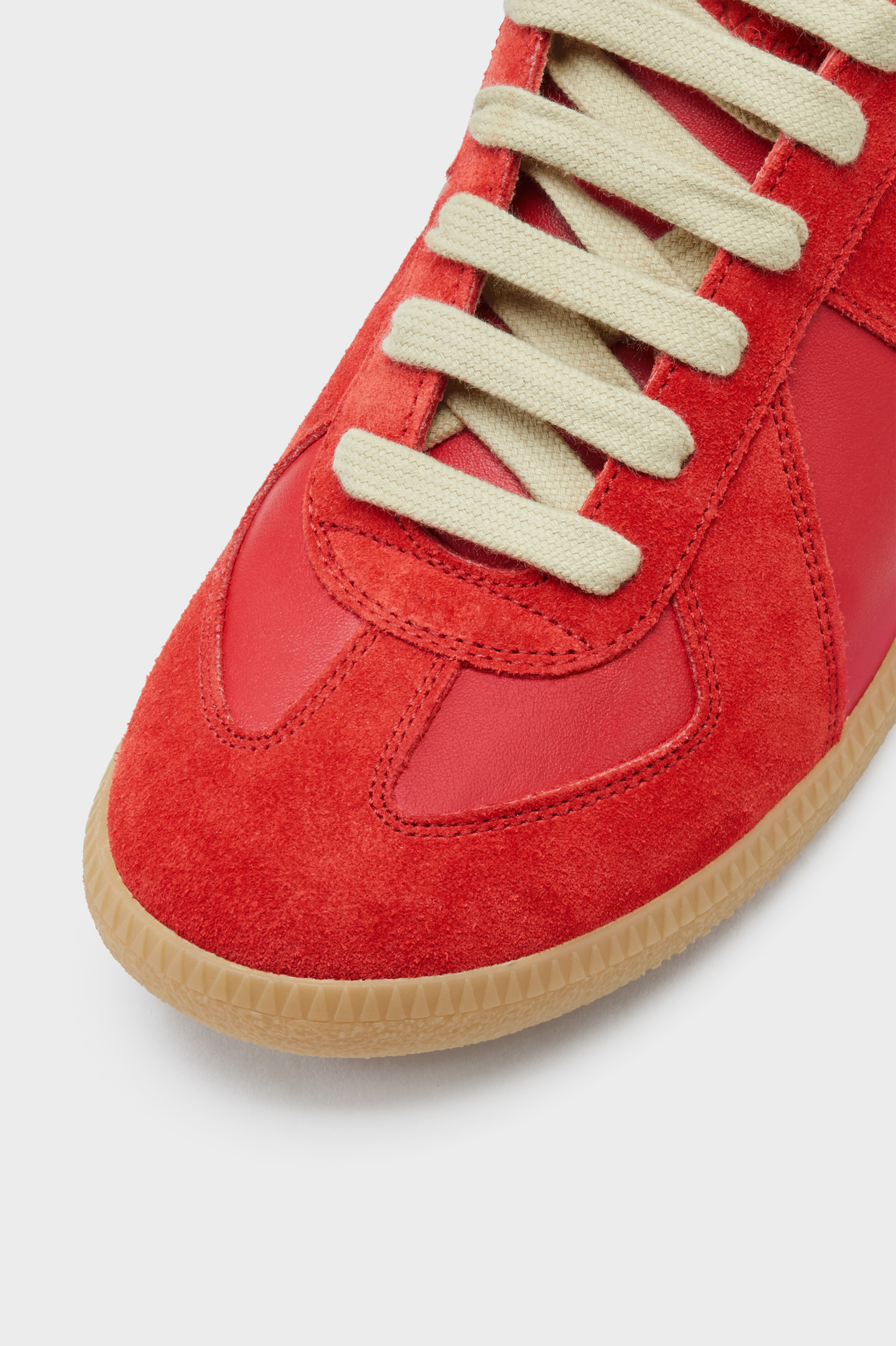 Men's Red Leather Replica Sneakers | Maison Margiela