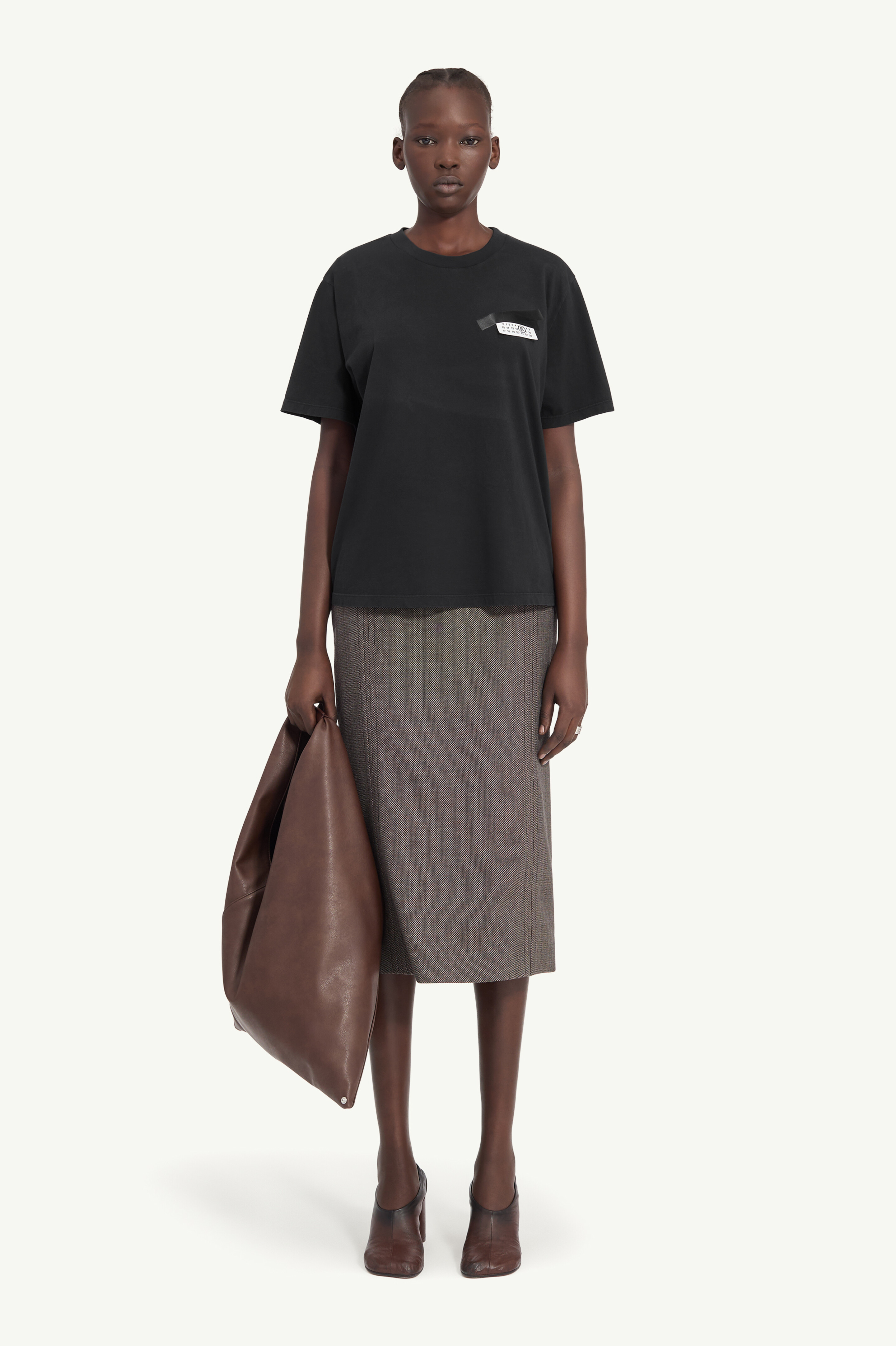 Taped label cotton T-shirt