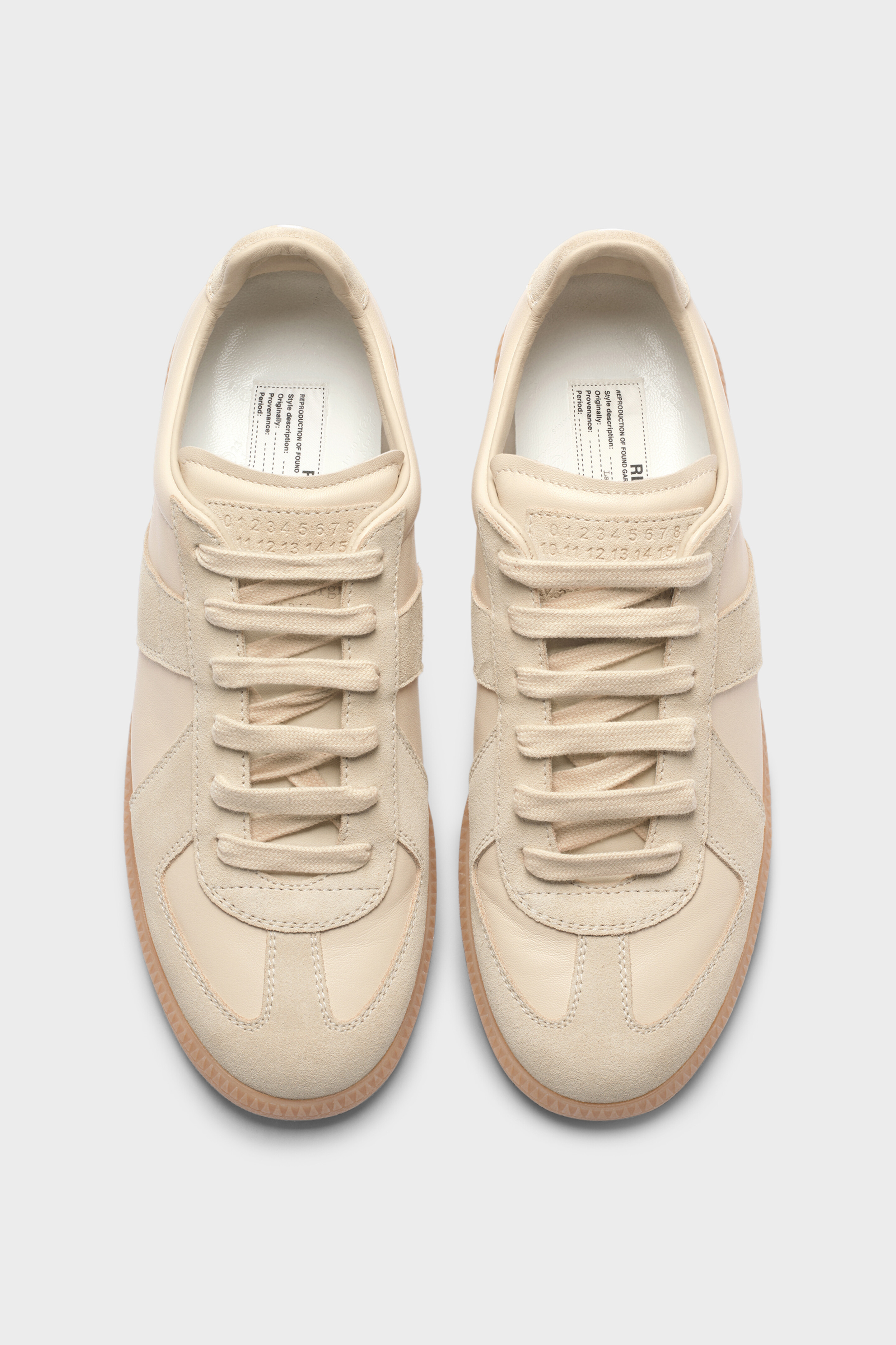 Beige Leather Lace-up Replica Sneakers | Maison Margiela