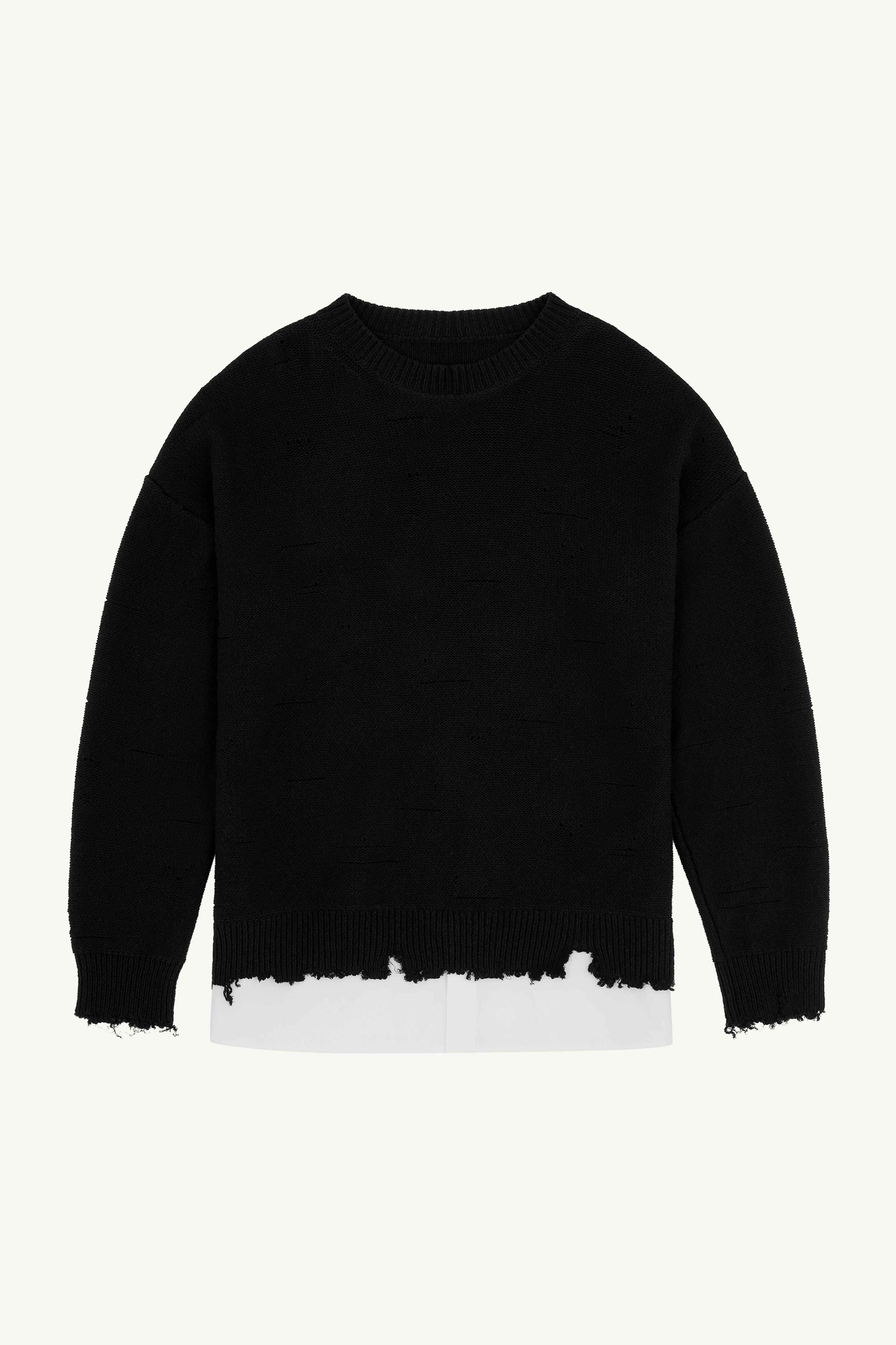 Black Distressed hem sweater | MM6 Official