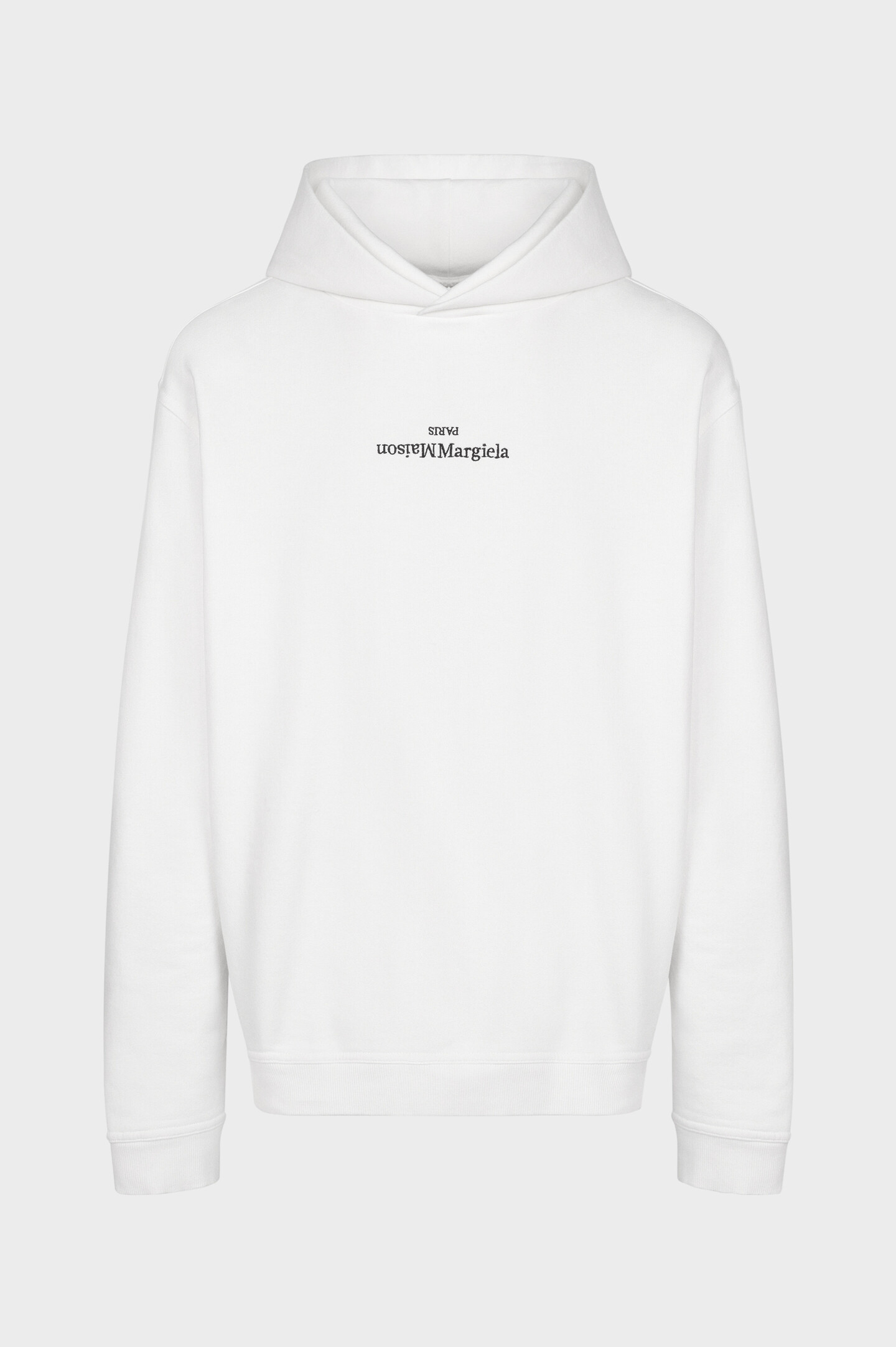 White Cotton Relaxed Fit Hoodie | Maison Margiela