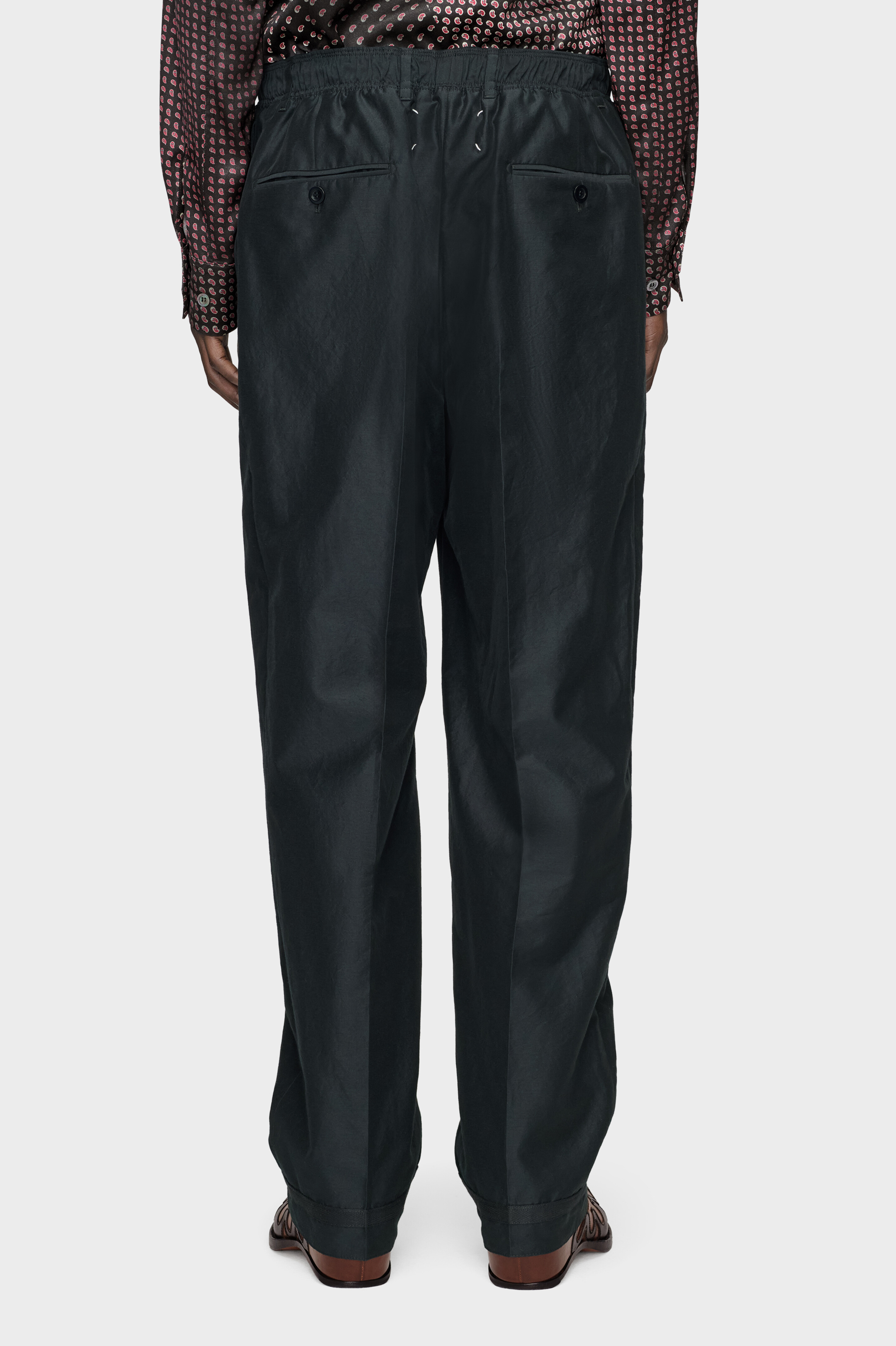【美品！】46/17aw/BLK/メゾンマルジェラDrawstringPants DRAWSTRING TROUSERS