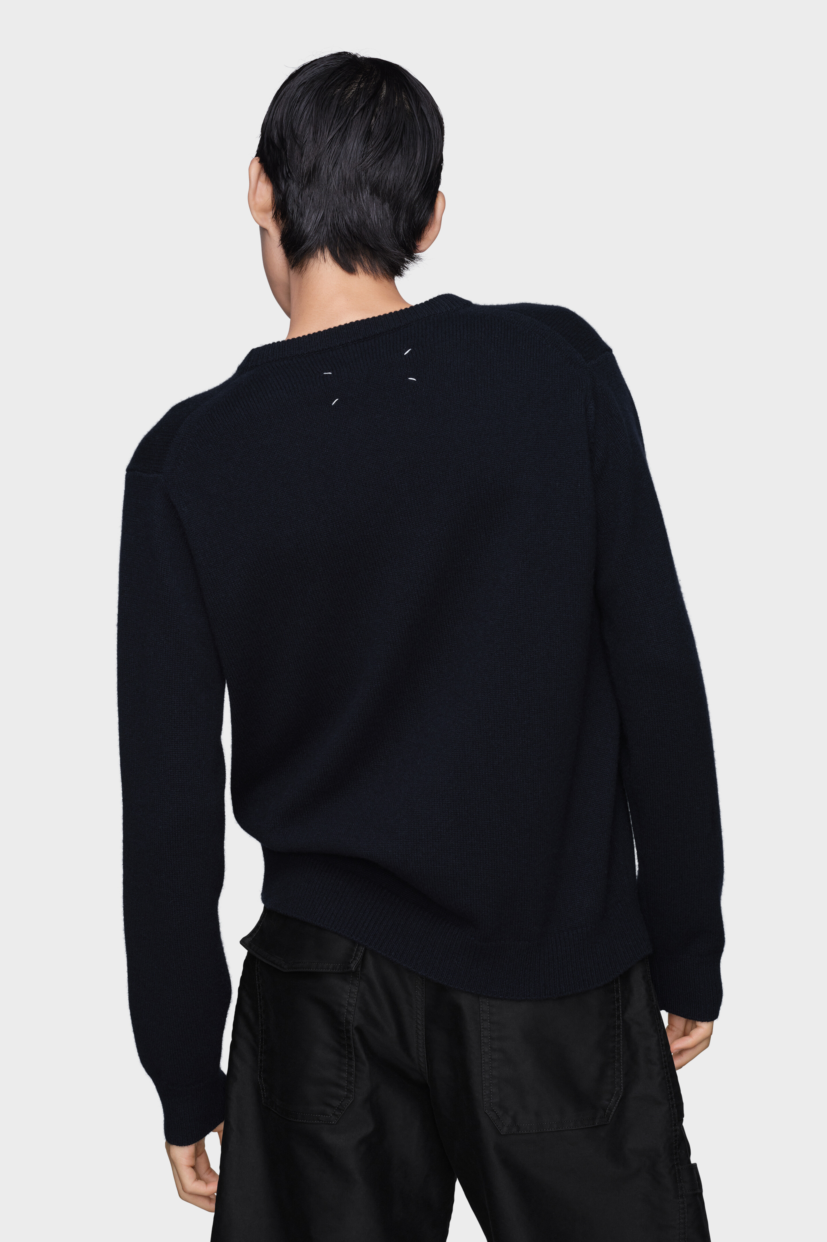 Men's Blue Cashmere Zip-Up Sweater | Maison Margiela