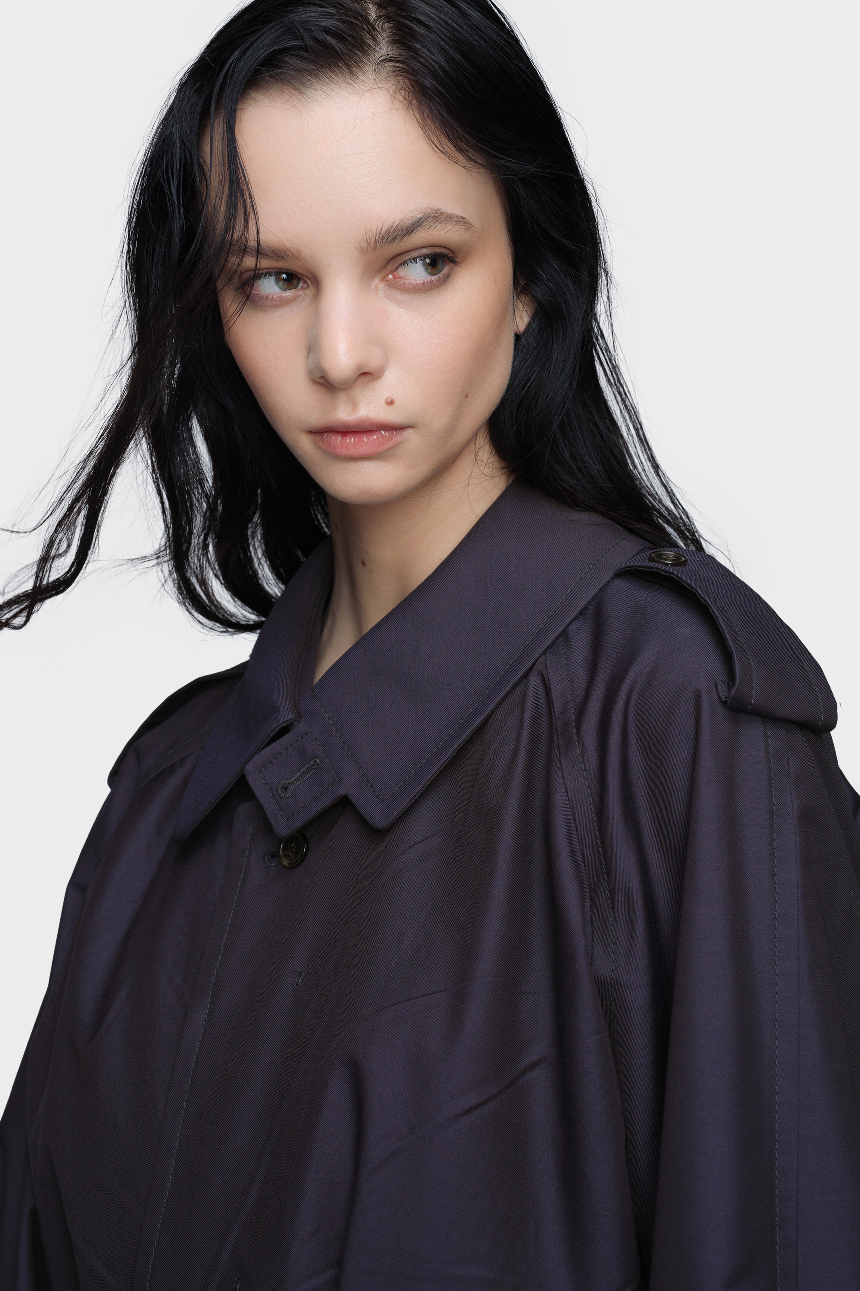 Women's Blue Wool Trench Coat | Maison Margiela | Maison Margiela