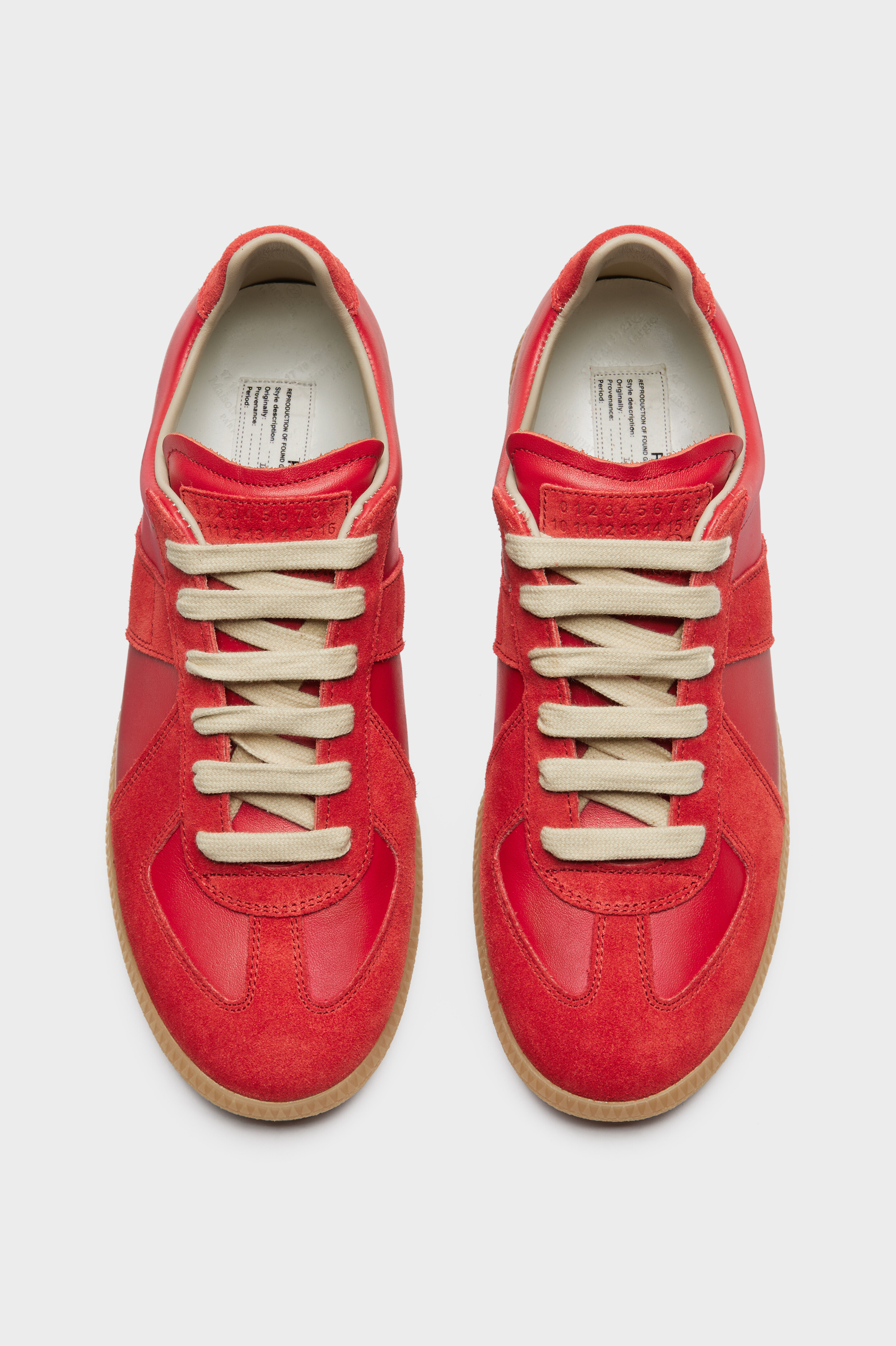 Women's Red Leather Replica Sneakers | Maison Margiela