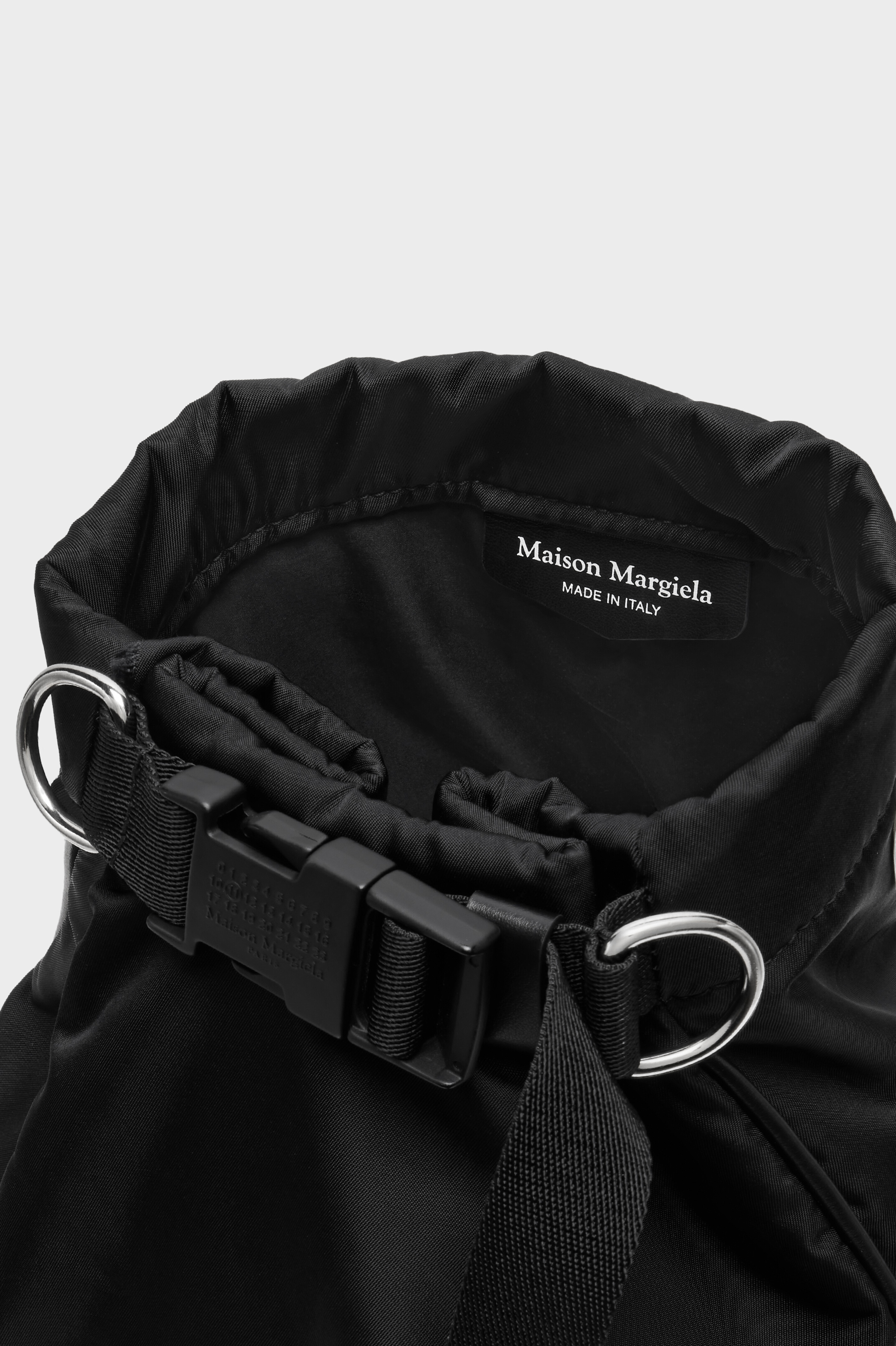 Black High Tech Roll Up Backpack | Maison Margiela