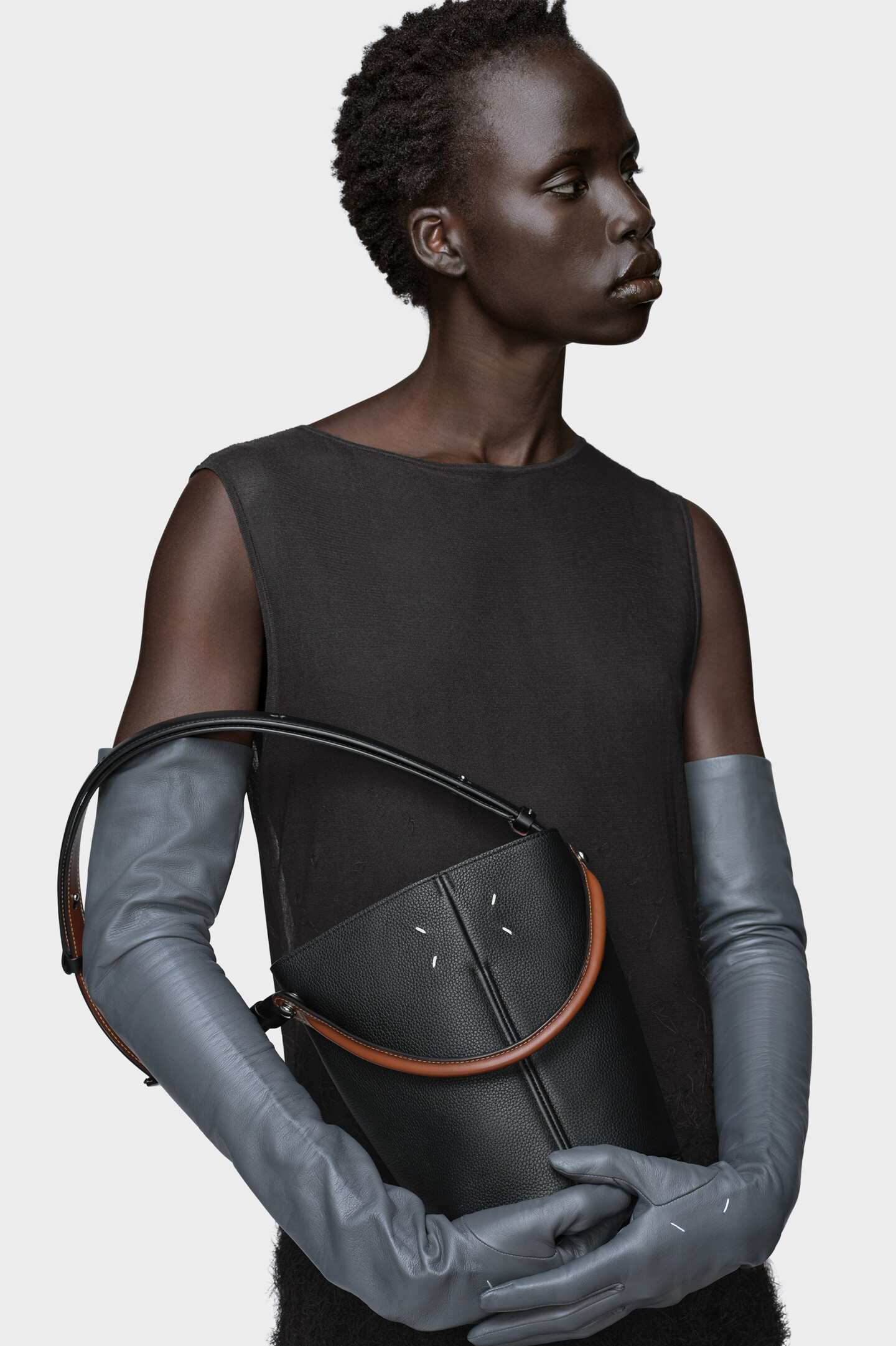 Black and Chestnut Dress-age Shoulder Bag | Maison Margiela Official
