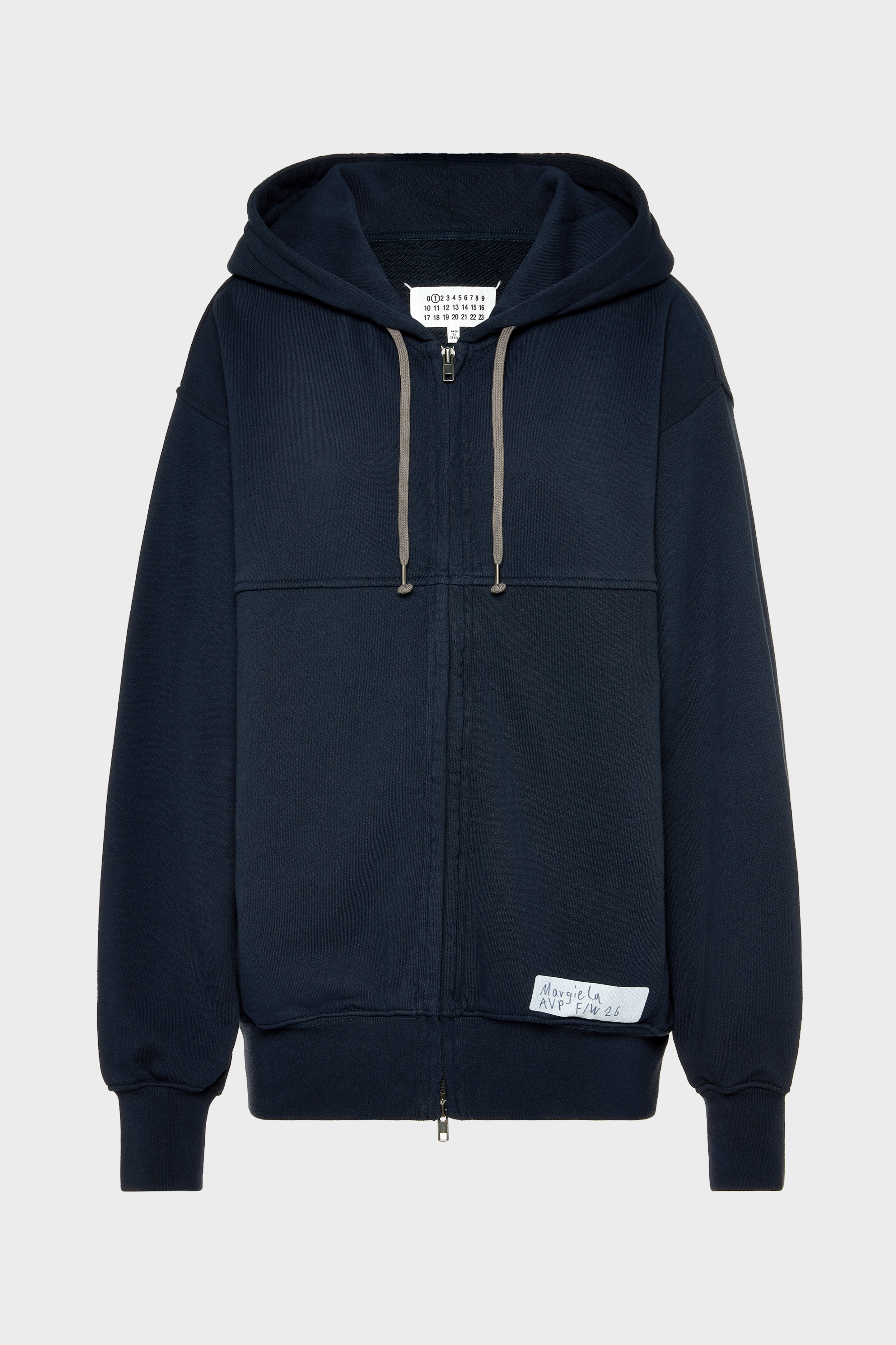 Blue Cotton Zip Hooded Sweatshirt | Maison Margiela Official