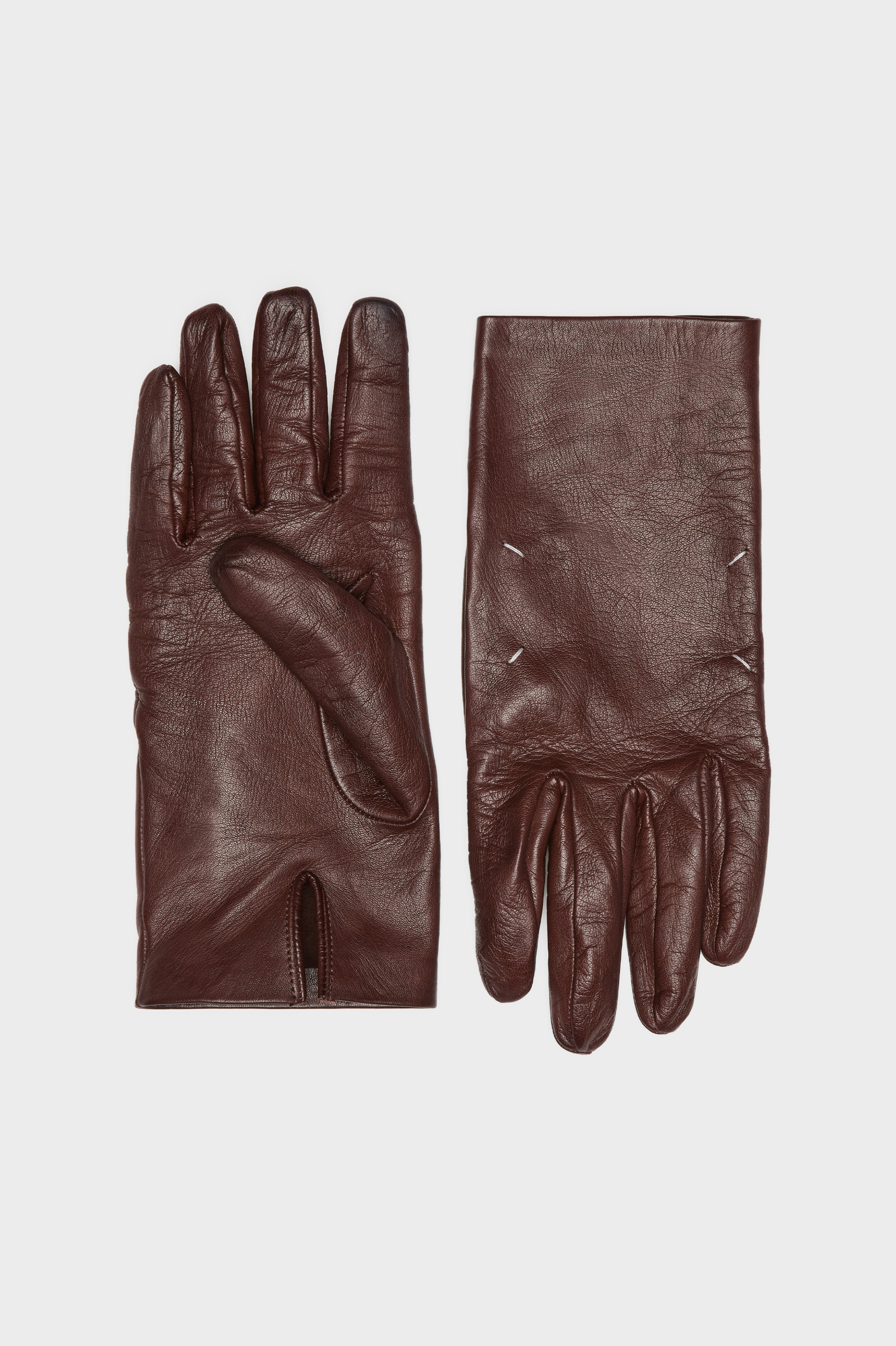 Men's Brown Leather Gloves | Maison Margiela