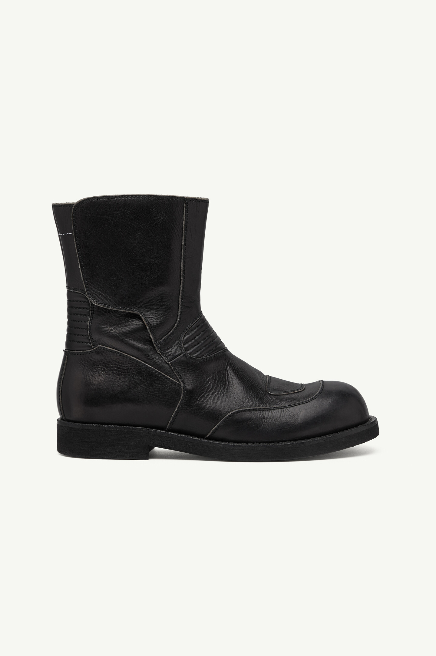 Men's Brown Calf Leather Biker Boots | MM6