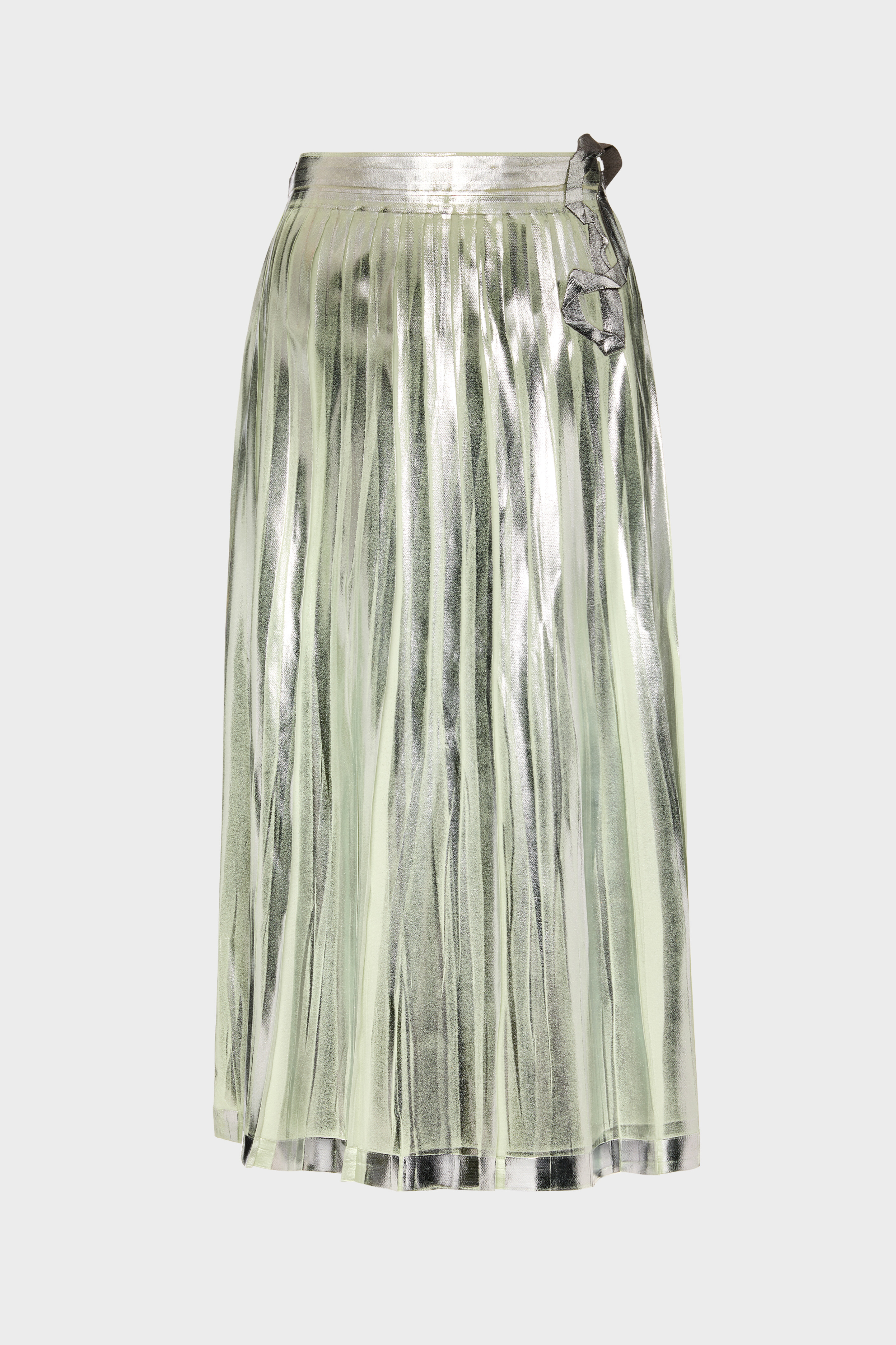 Maison Margiela プリーツ メタリックシルク ミディスカート