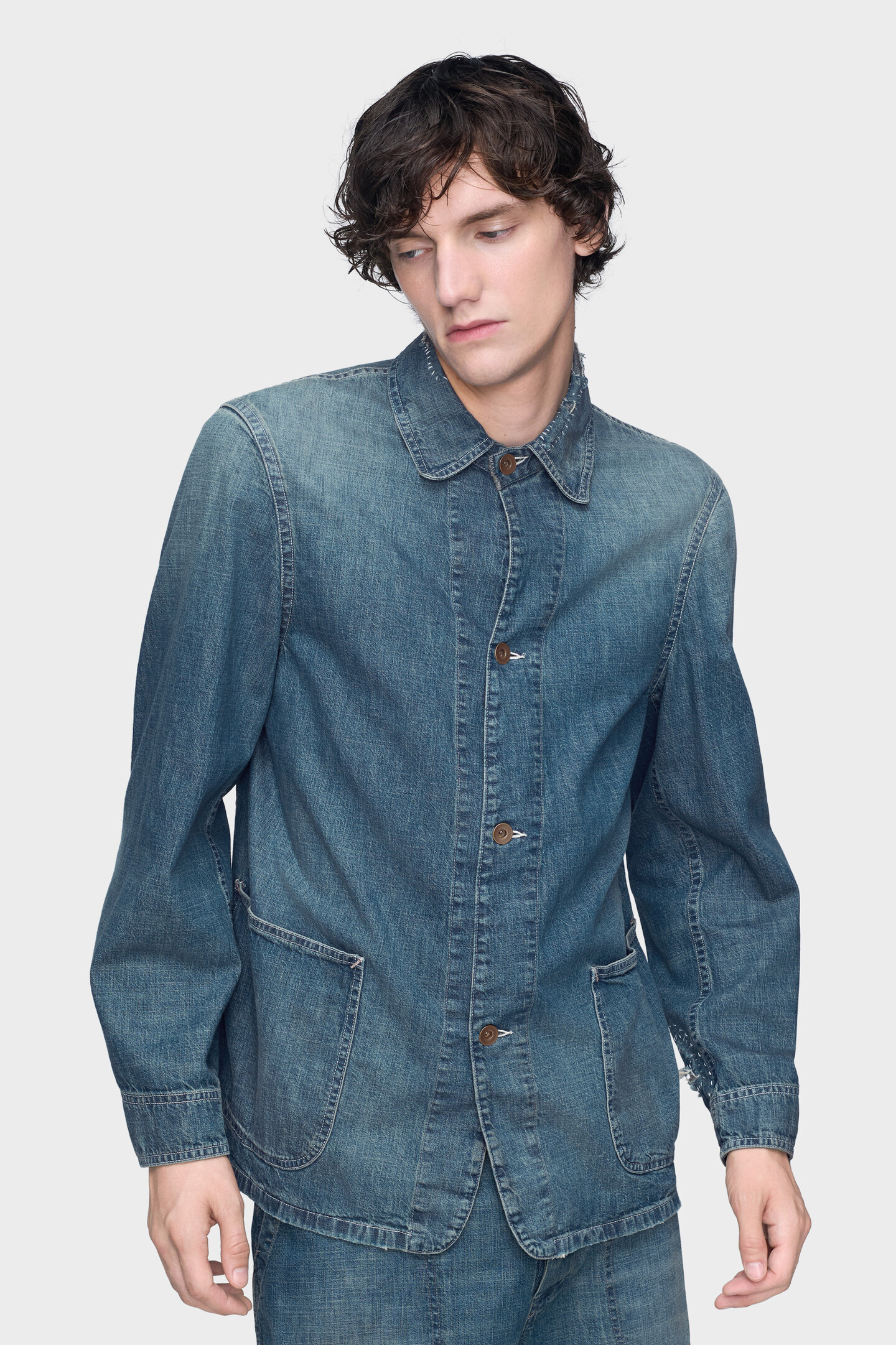 Blue Denim caban jacket | Maison Margiela Official