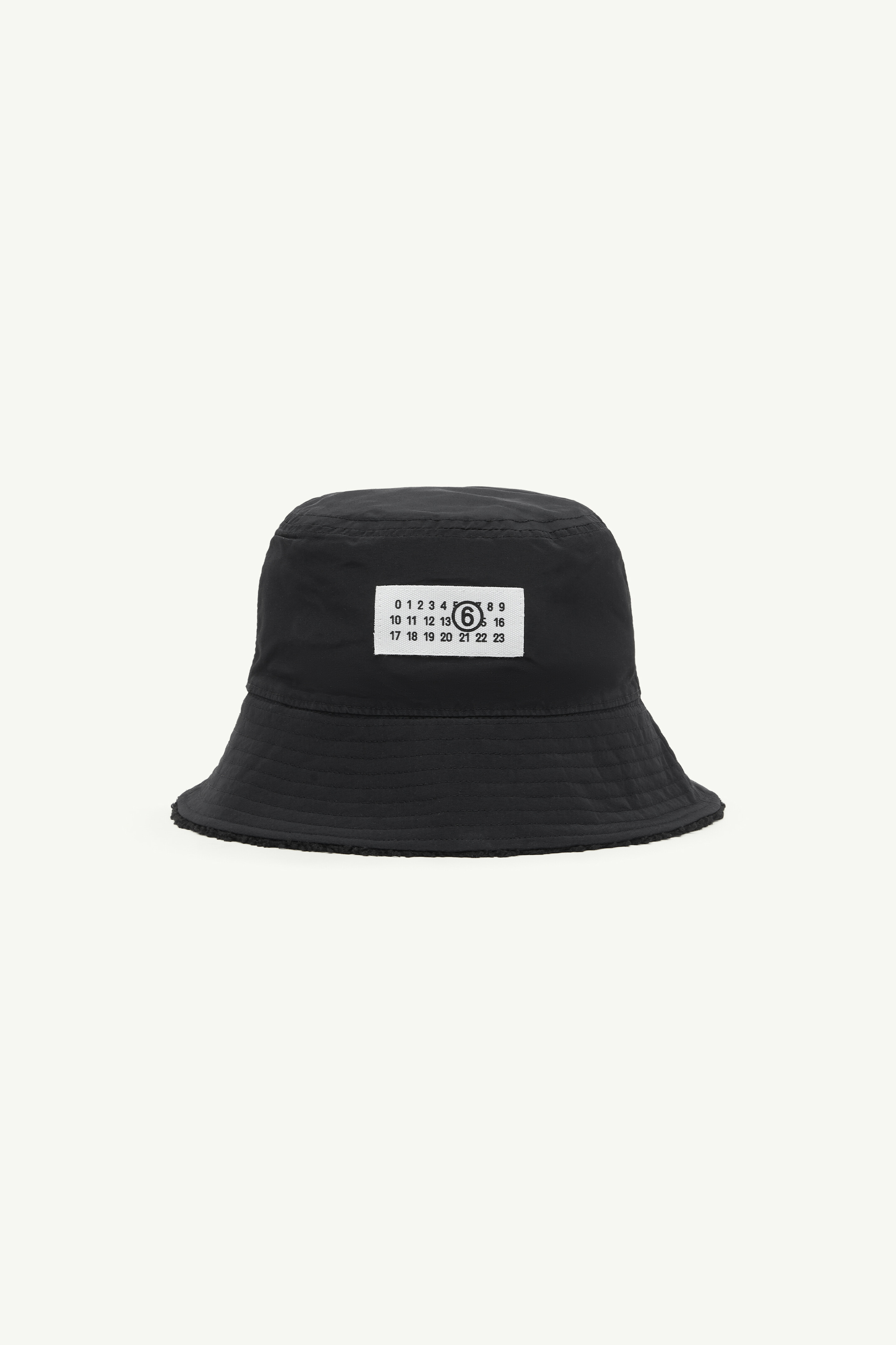 Black Reversible teddy nylon bucket hat | MM6 Official