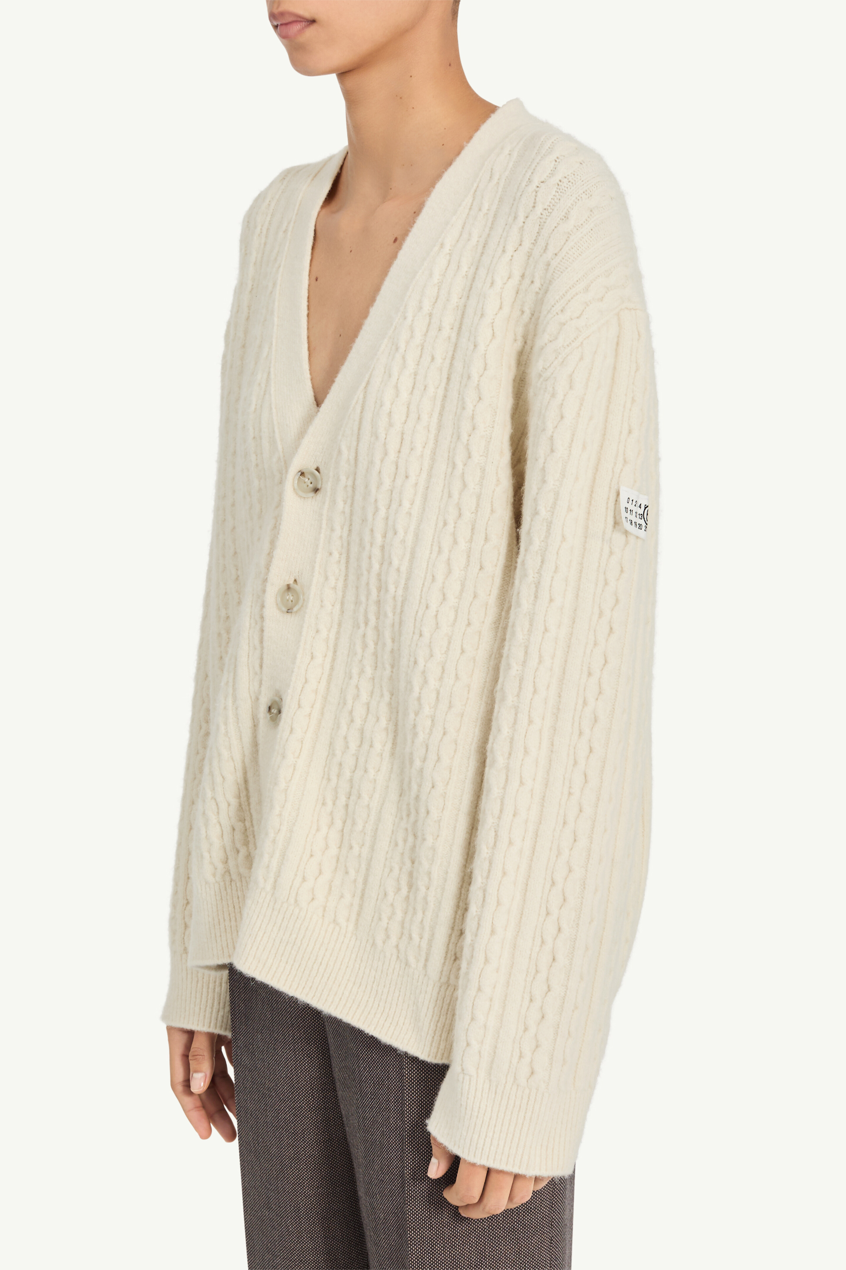 Maison Margiela 17aw ケーブルニットカーディガン Maison Margiela ケーブルニット カーディガン | ピンク | FARFETCH JP